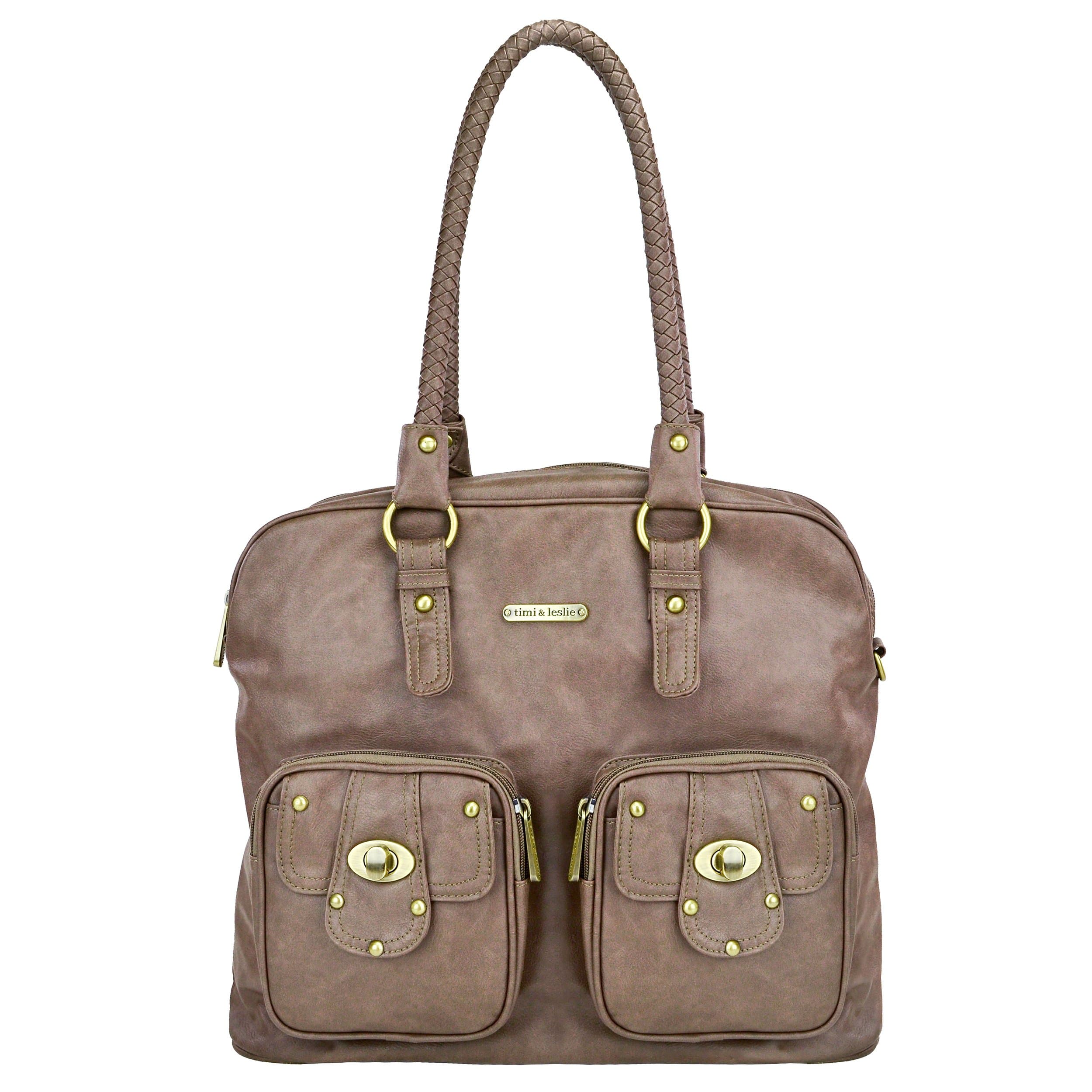 timi & leslie Rachel 7-Piece Diaper Bag Set, Taupe