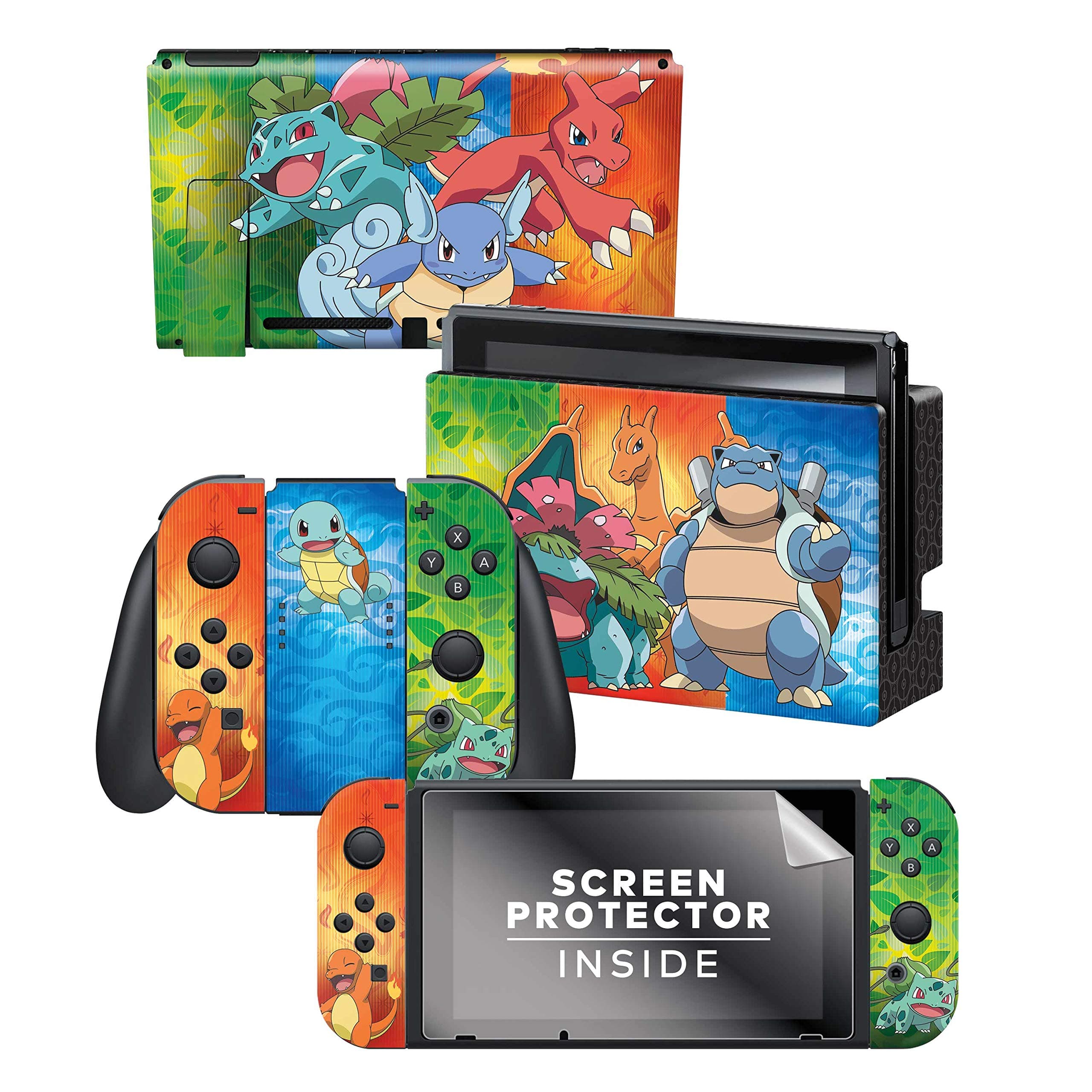 Controller Gear Nintendo Switch Skin & Screen Protector Set - Pokemon - Kanto Evolutions Set 1 - Nintendo Switch