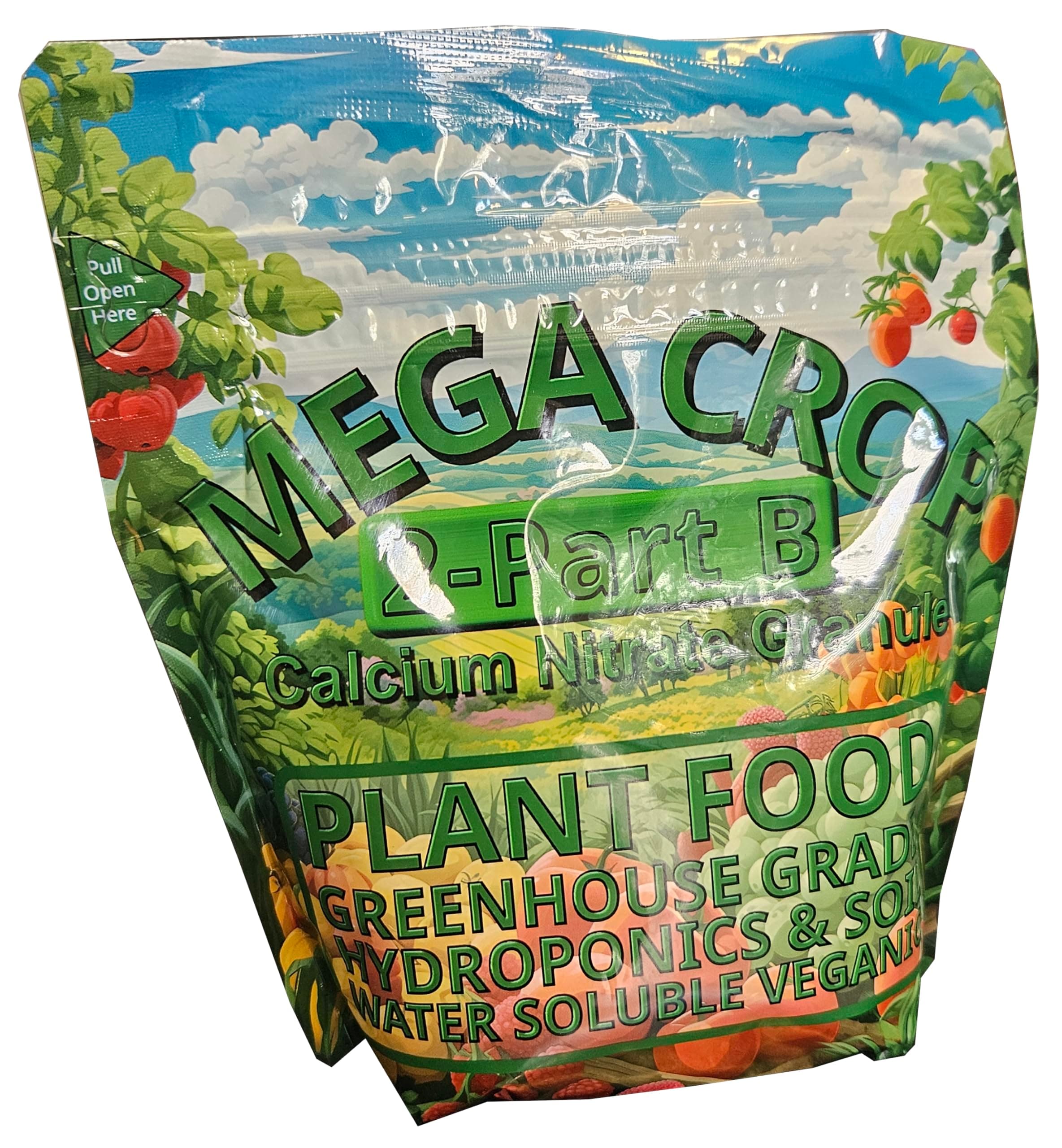 Calcium Nitrate 15.5-0-0 Mega Crop 2 Part B Hydroponic Soil Fertilizer for Plants Granule