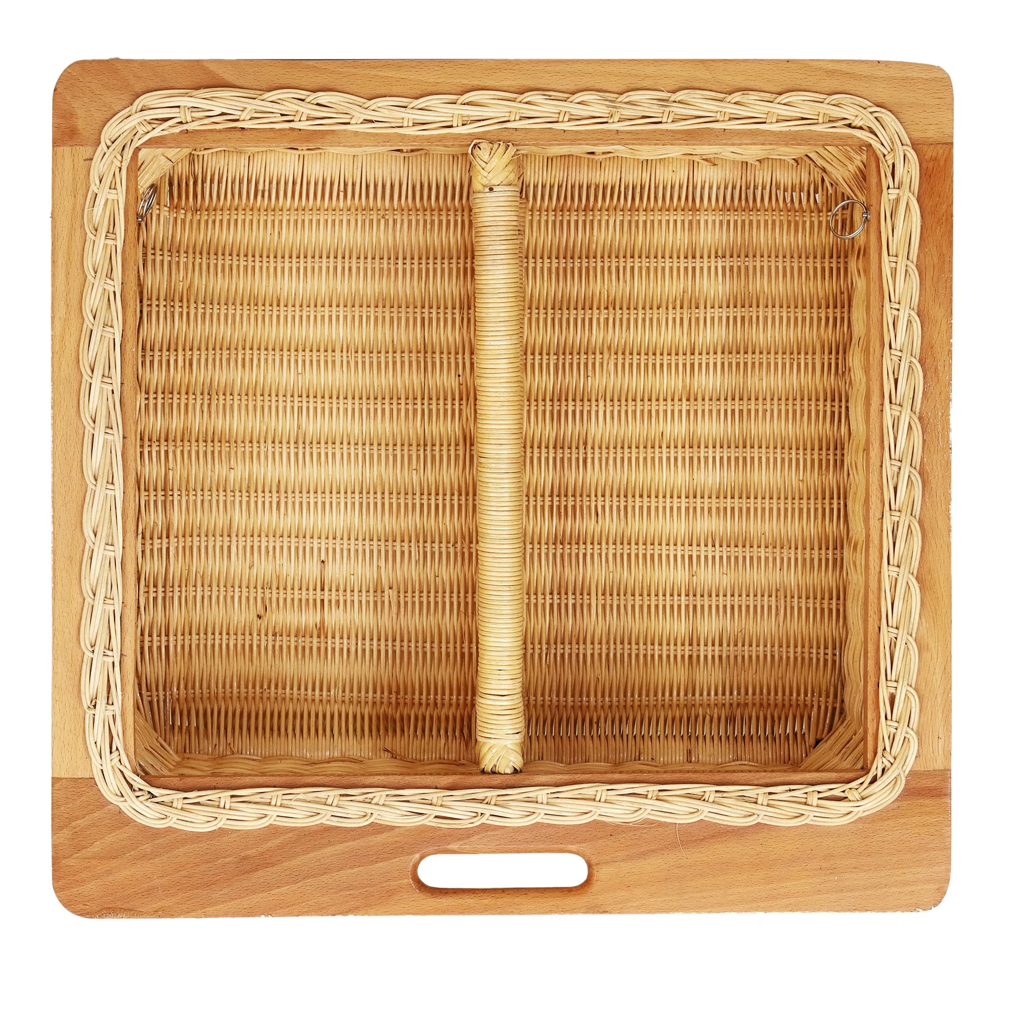 AKWAY Wicker Basket For Modular Kitchen (22.5 W x 20 L x 6H (Single Partition), Beige)