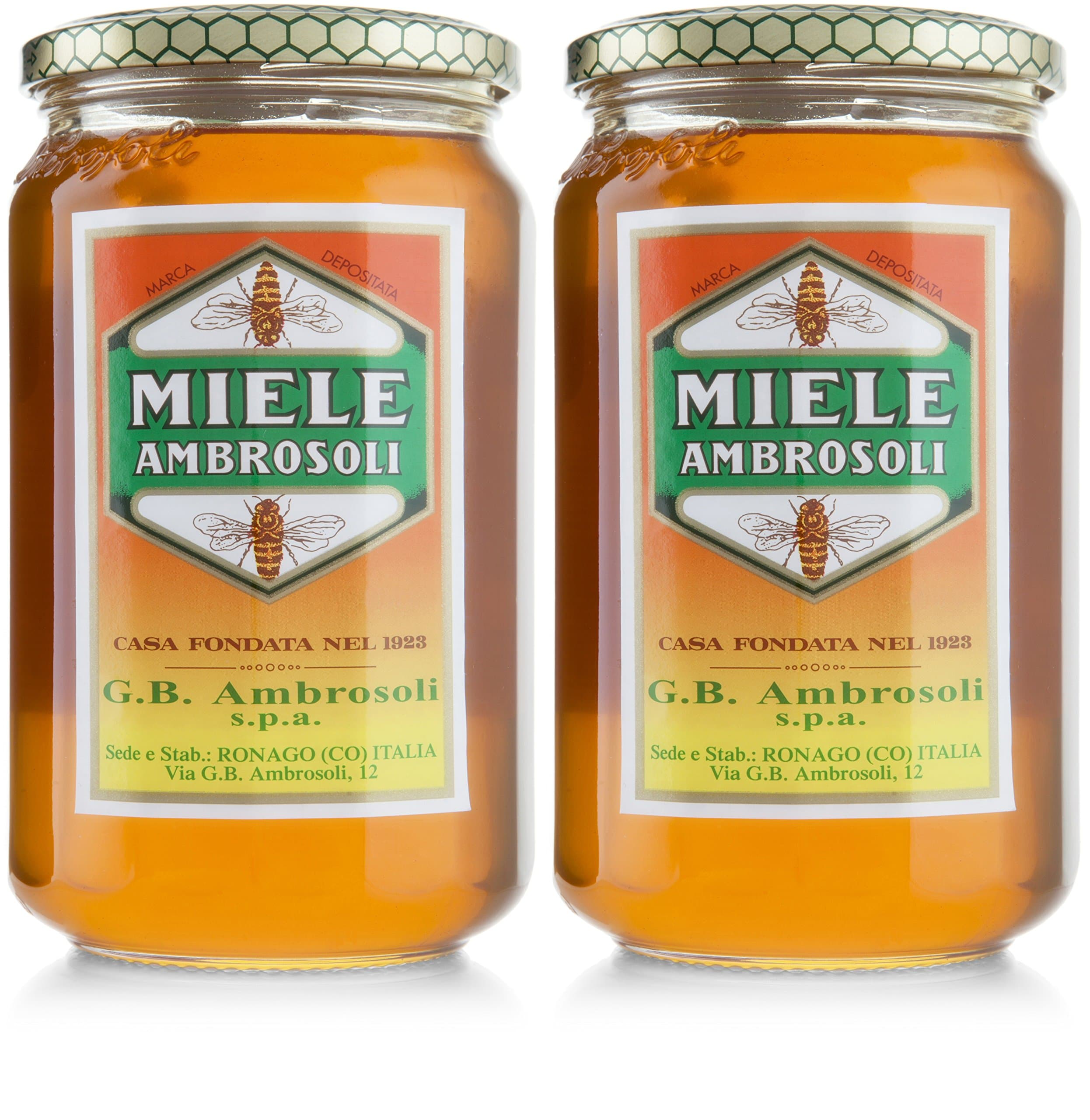 Ambrosoli: "Miele Millefiori" Wildflower Honey 21 Ounce (600g) Packages (Pack of 2) [ Italian Import ]