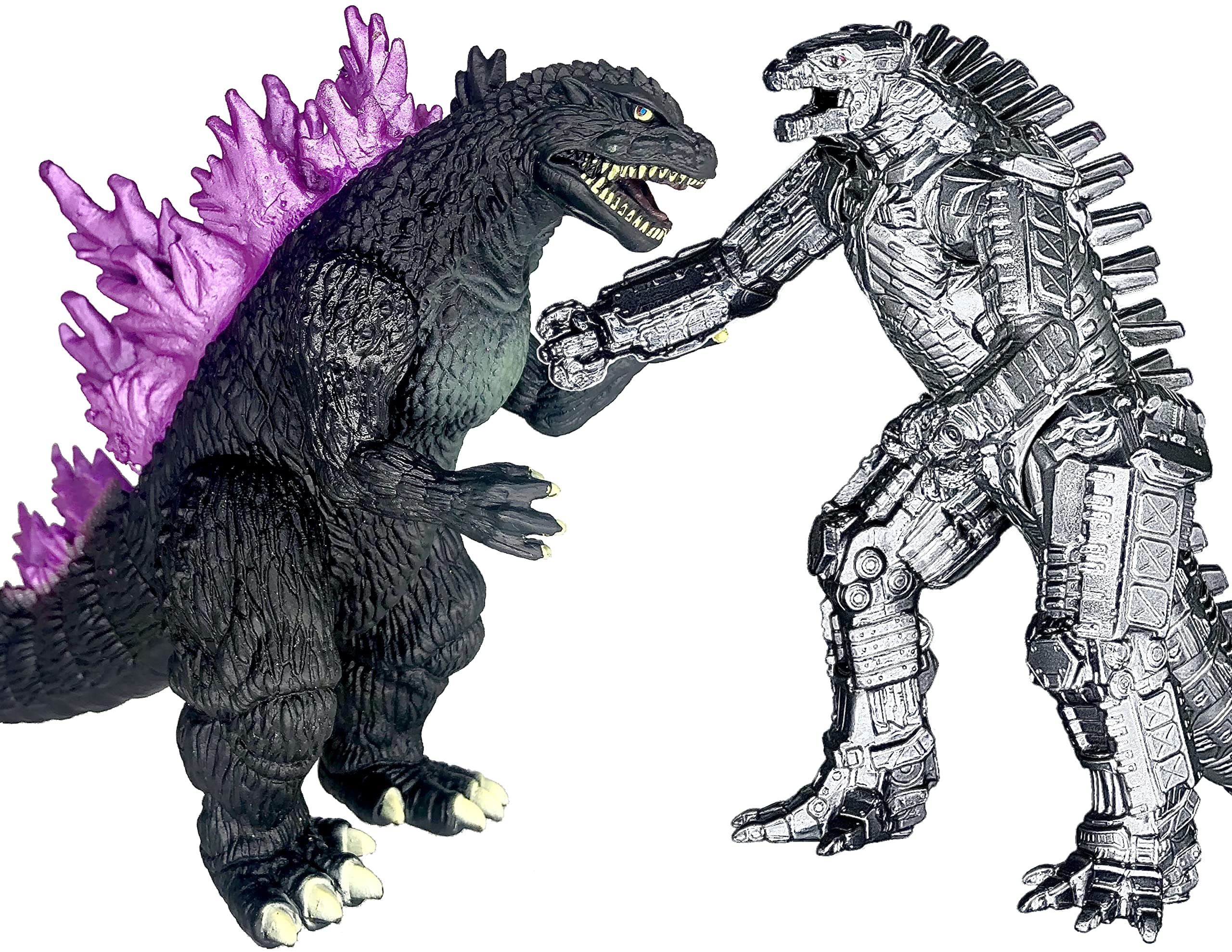 TwCare Set of 2 Monster Millennium Mecha MechaGodzilla King of The Monsters Toys, 2021 Movable Joints Action Figures Dinosaur Dragon Movie Series Soft Vinyl, Carry Bag