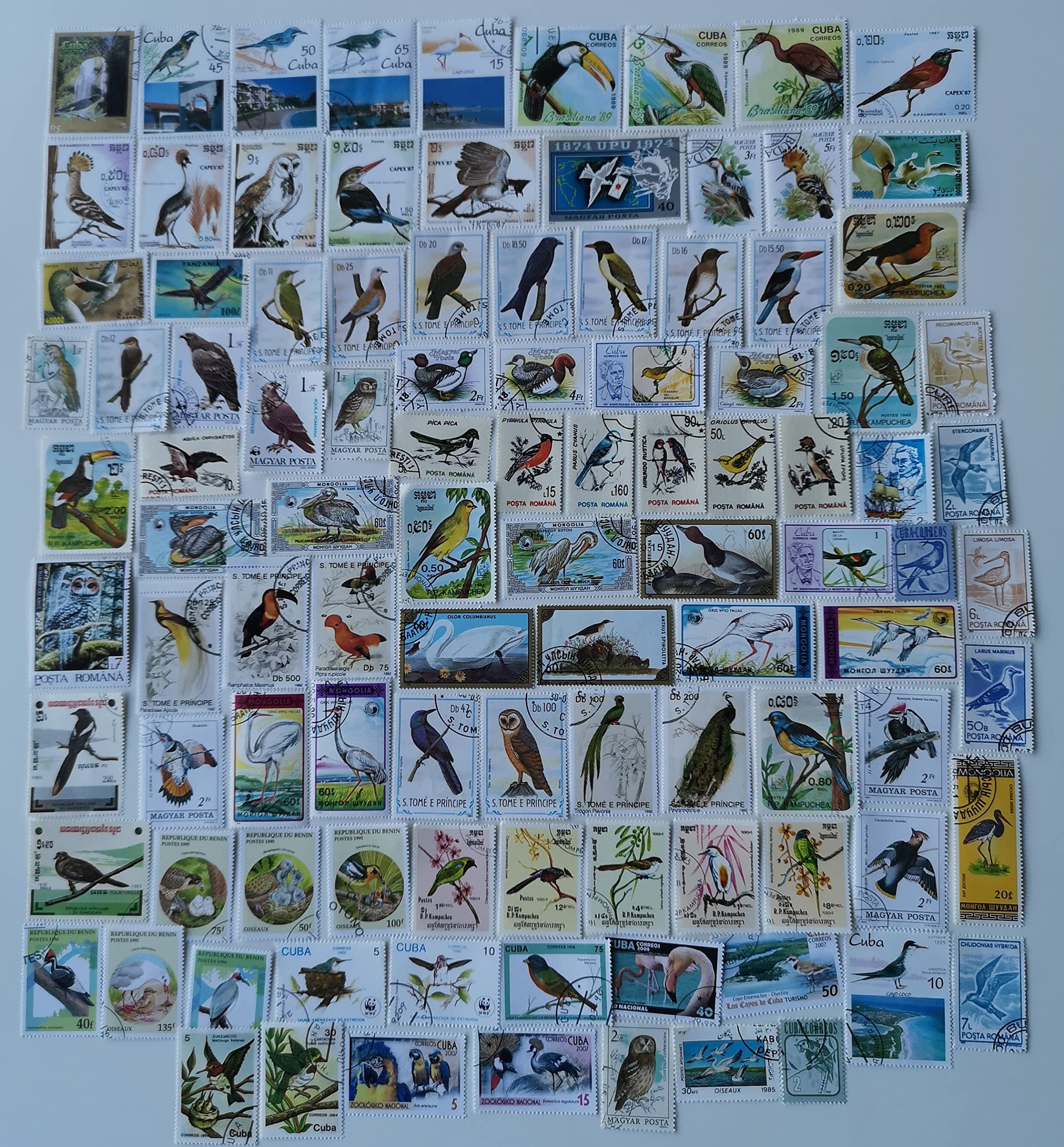 100 Different Birds Stamps Collection (Stamps for Collectors)