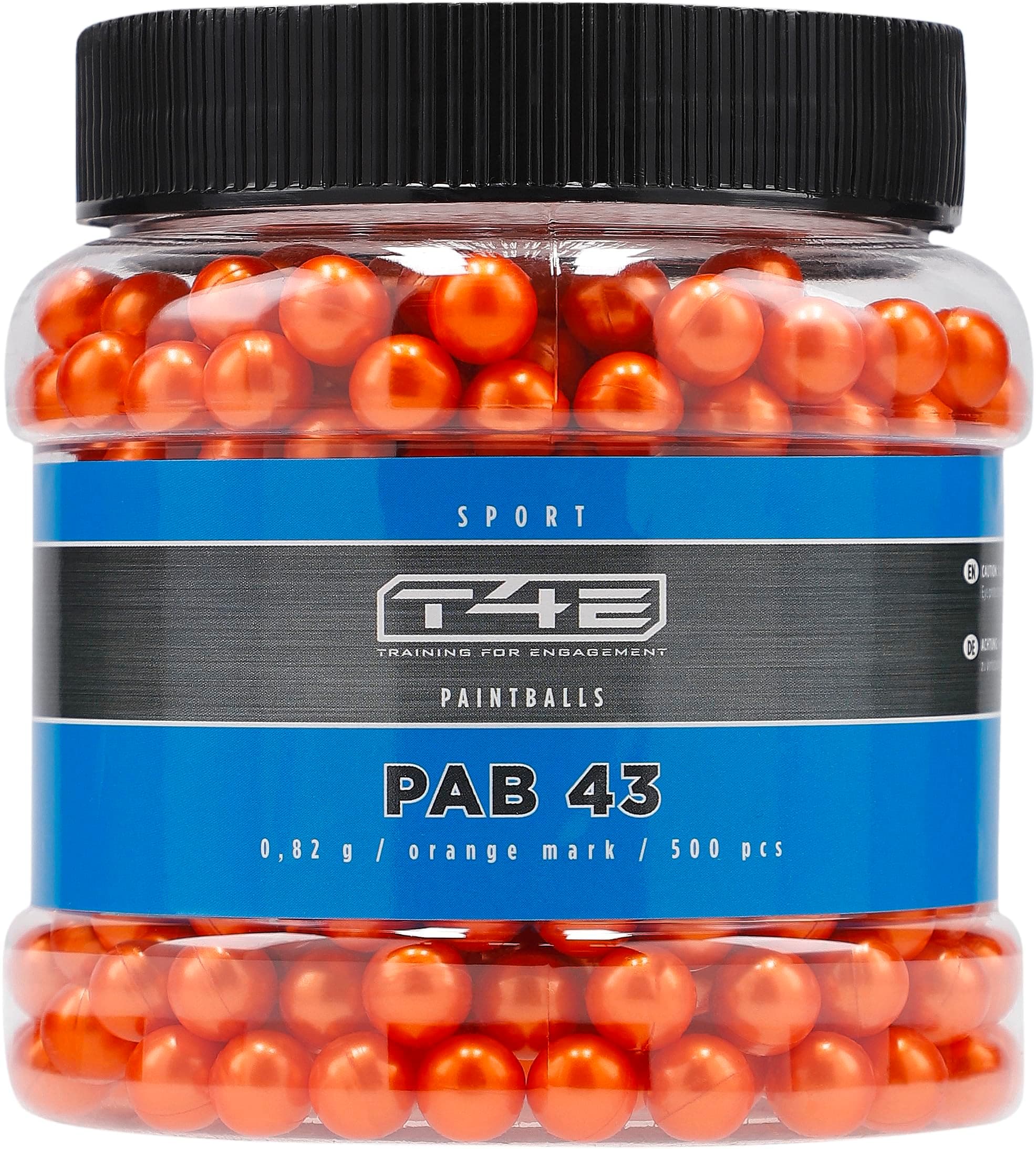 T4E Ammo Paintball Pellets Sport PAB .43 Orange 500