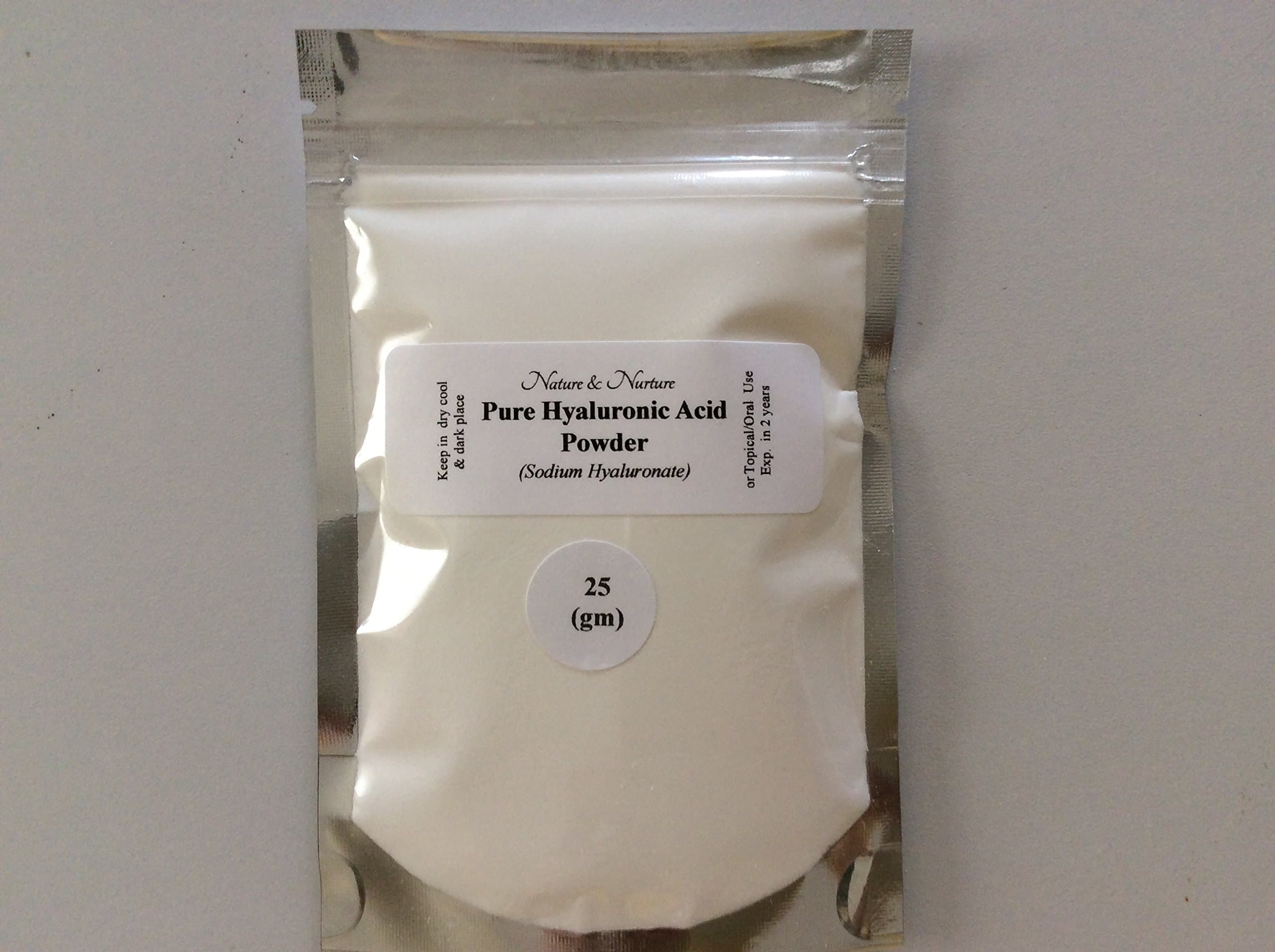 HYALURONIC ACID POWDER Pure (25 gm) Anti-aging,Wrinkle-filler - Topical/Oral Use