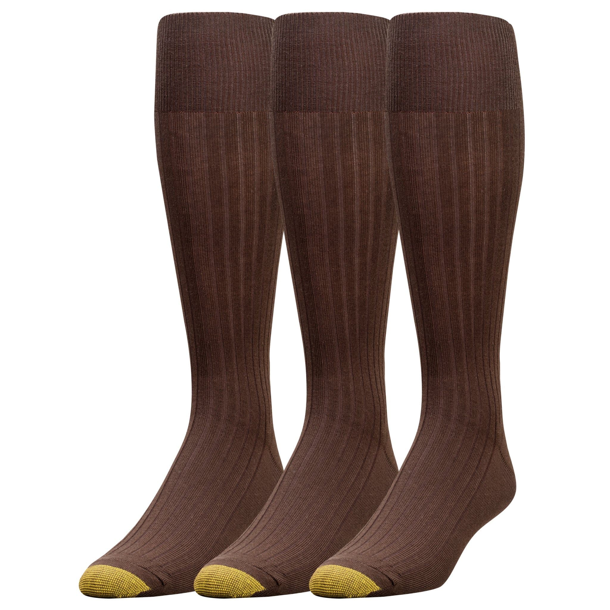 GOLDTOE Men's Canterbury Over-The-Calf Dress Socks, 3-Pairs