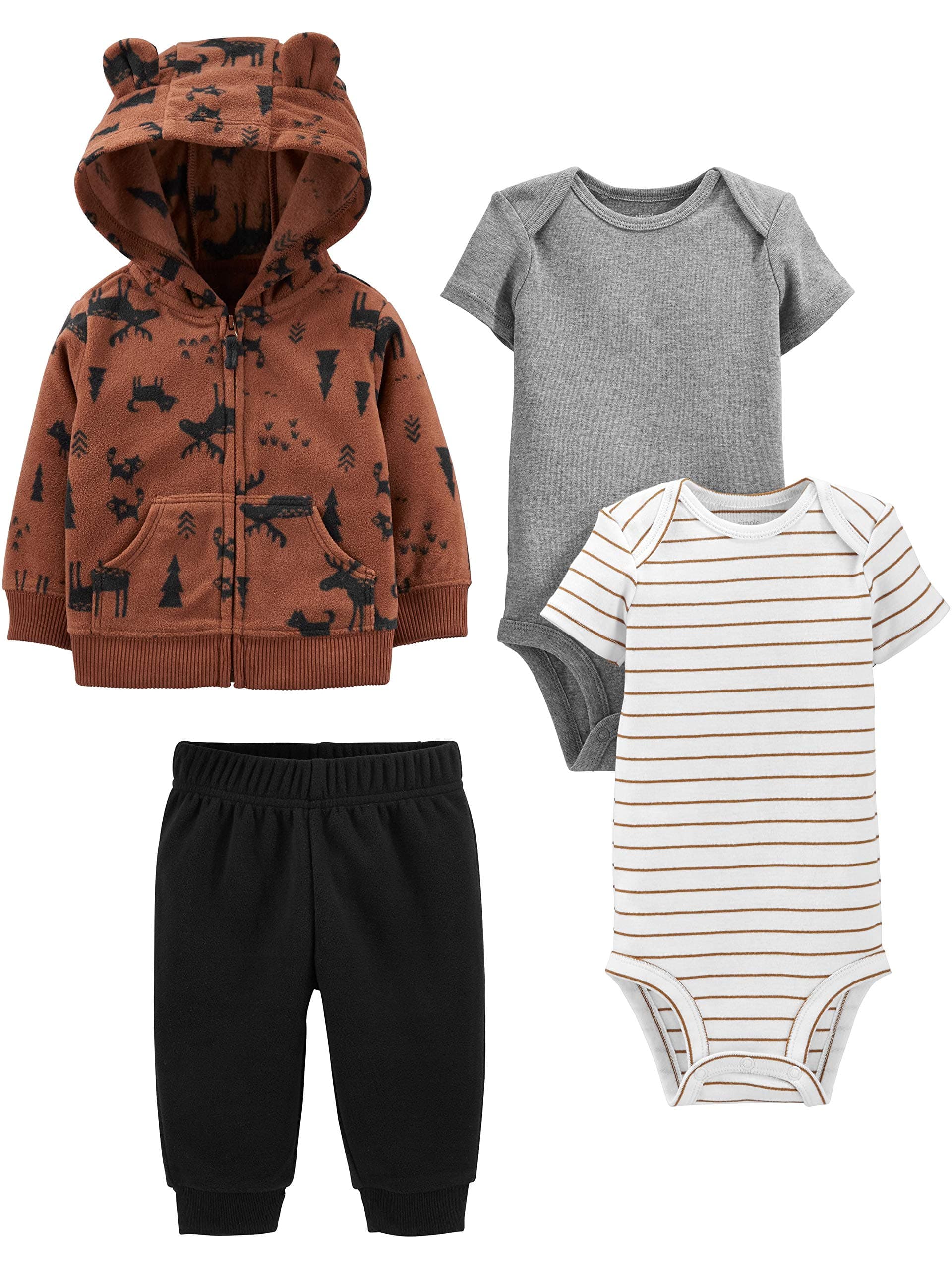 baby-boys 4-piece Jacket, Pant, and Bodysuit Set