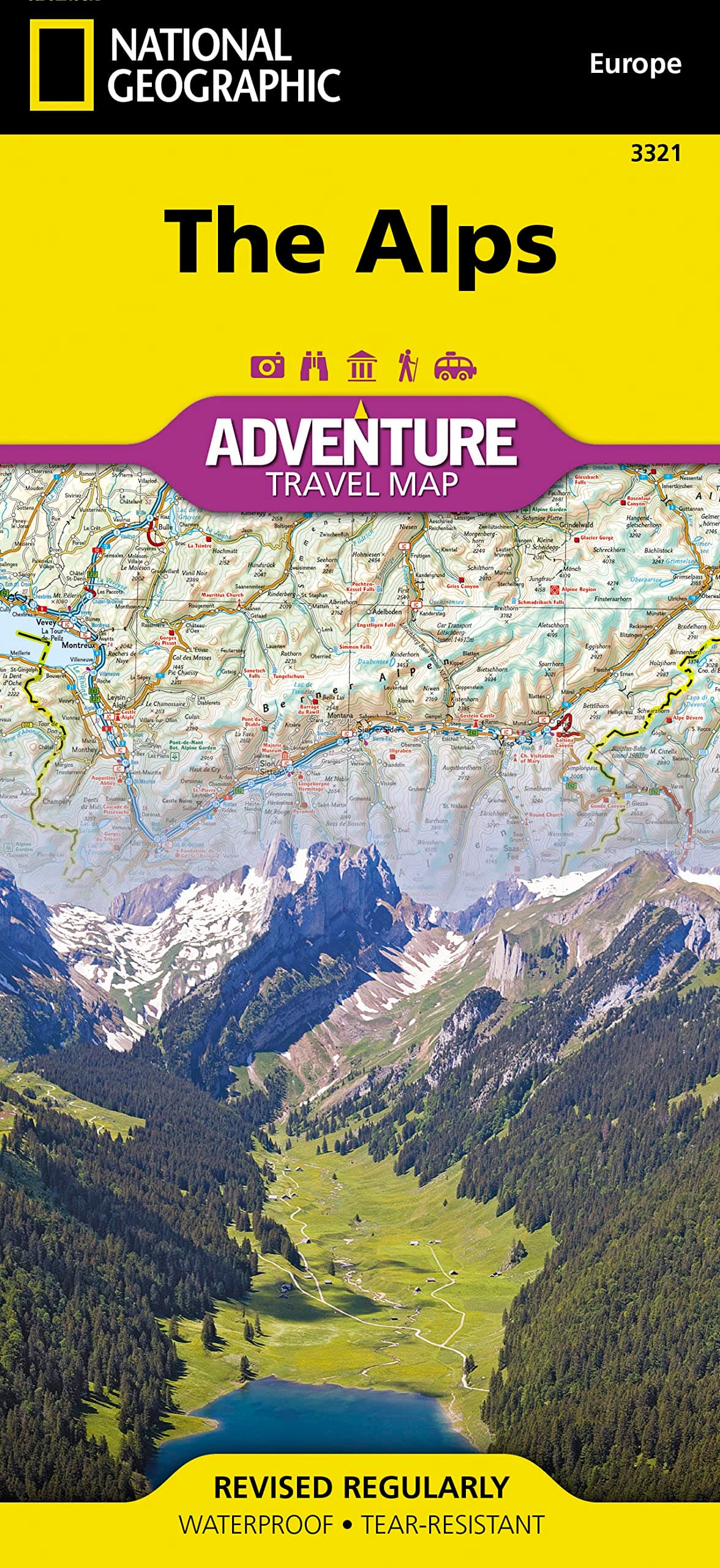 Alps Map – Waterproof Travel Map by National Geographic | Detailed Adventure Map of the Alps with Hiking Trails, Roads & National Parks | ... Map (National Geographic Adventure Map)