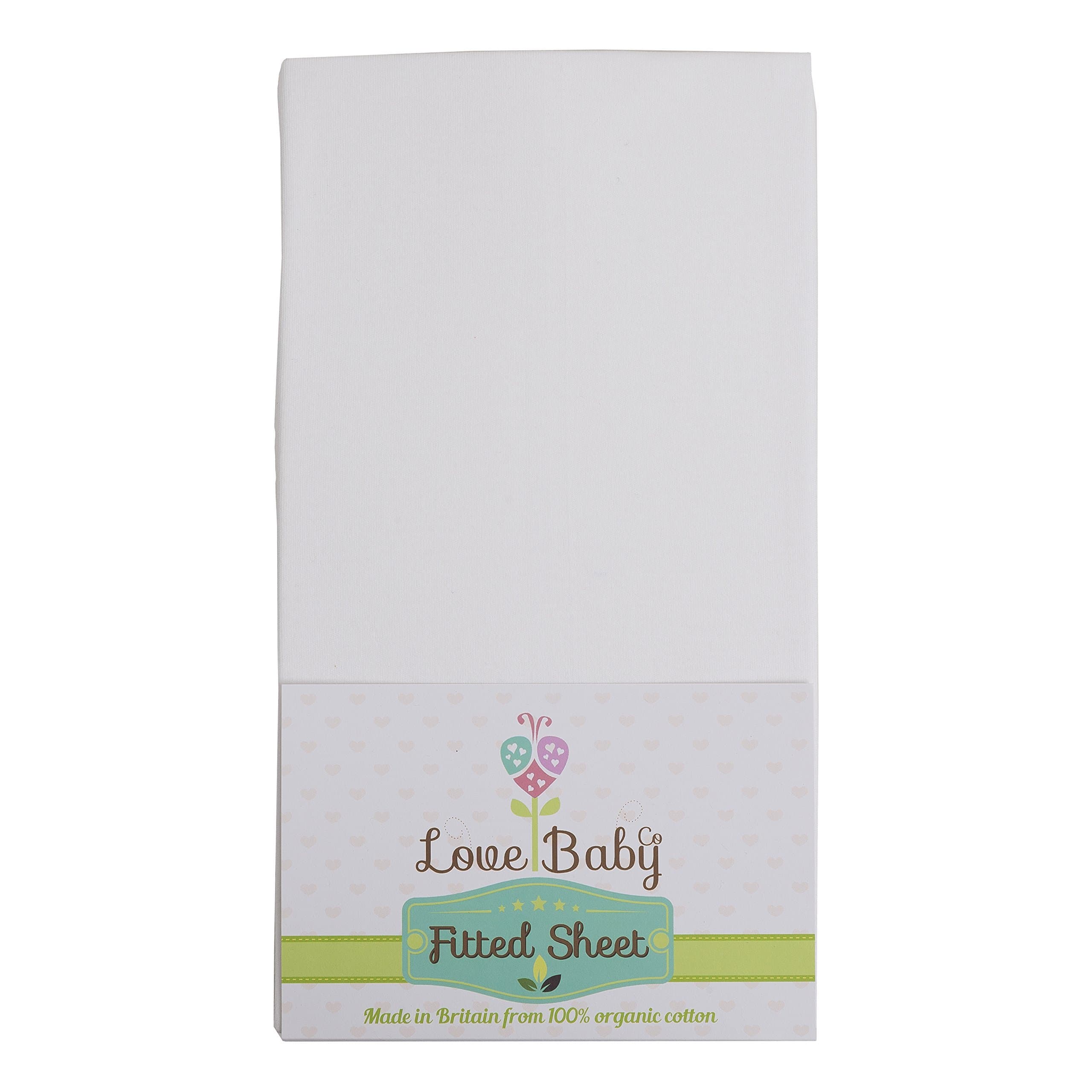 2 x 100% Organic Cotton Fitted Sheets fit bedside crib next to me perfectly - White