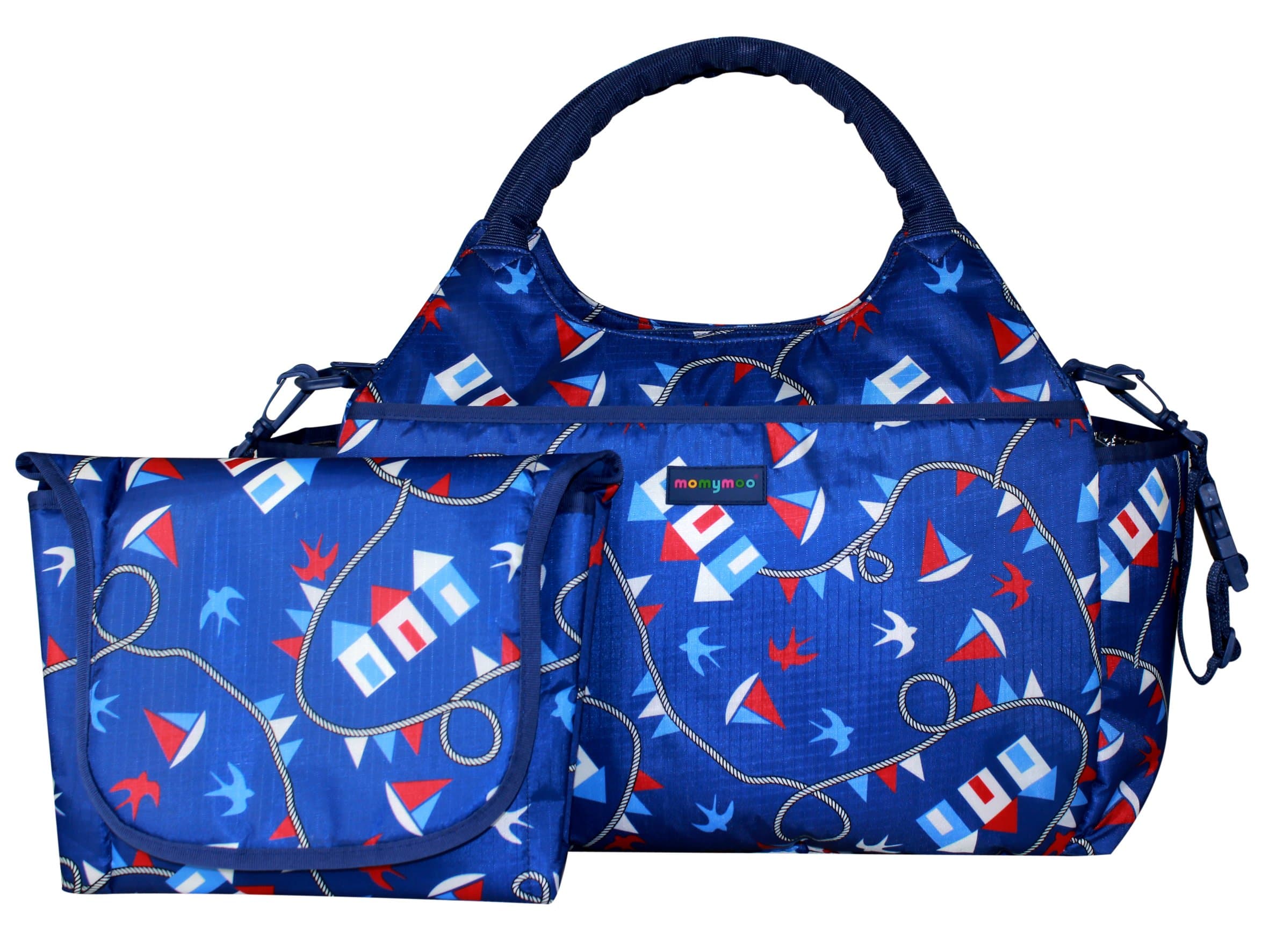 Momymoo Mono Beach - Water-resistant Diaper Tote Bag with Diaper Changing Pad