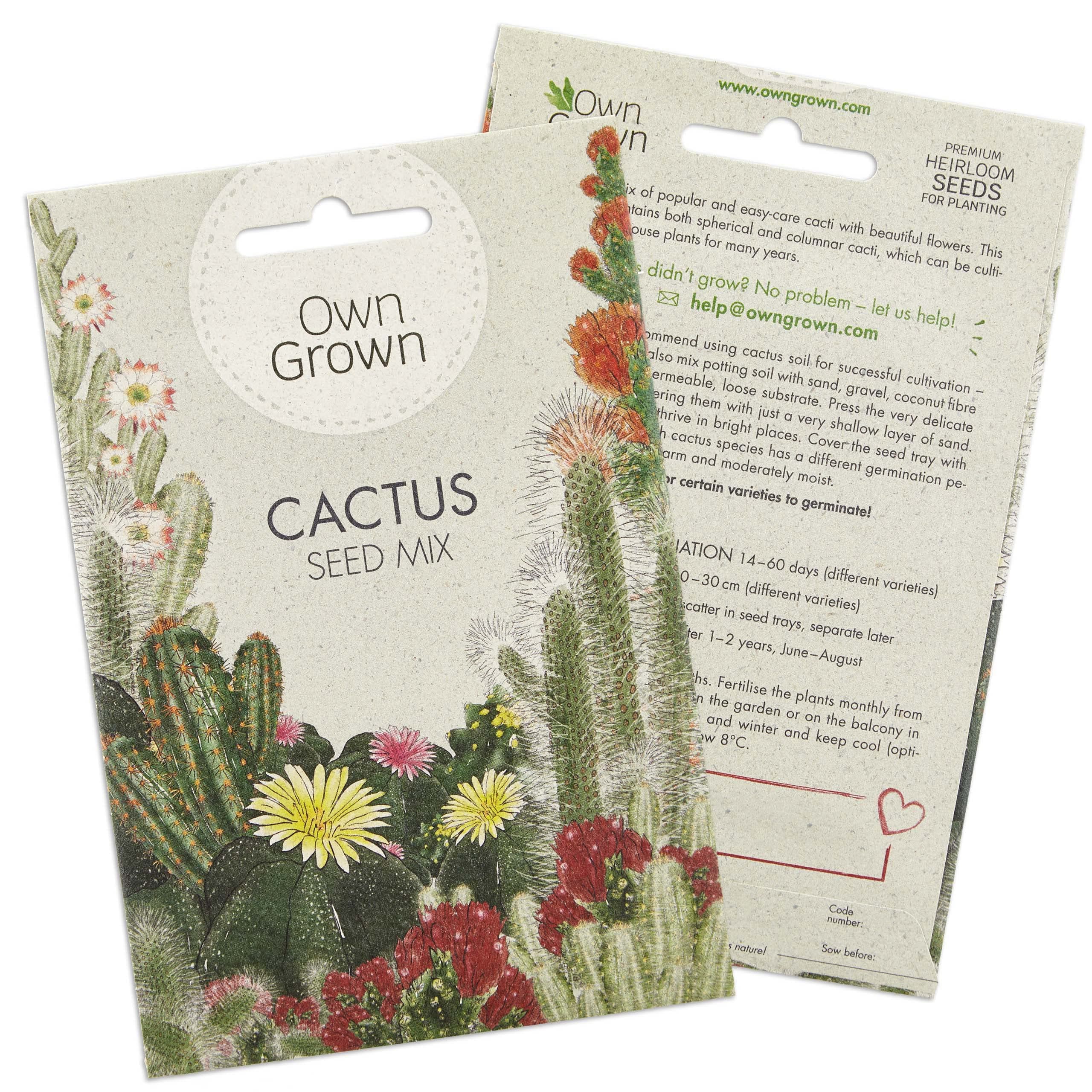Cactus Seeds Mix: Colourful Premium Succulent Seeds Mix to Grow your own Succulent Plants – Cactus Plants for Indoors for Growing – Cacti and Succulent Potting Mix, Cacti Seeds for Succulents OwnGrown