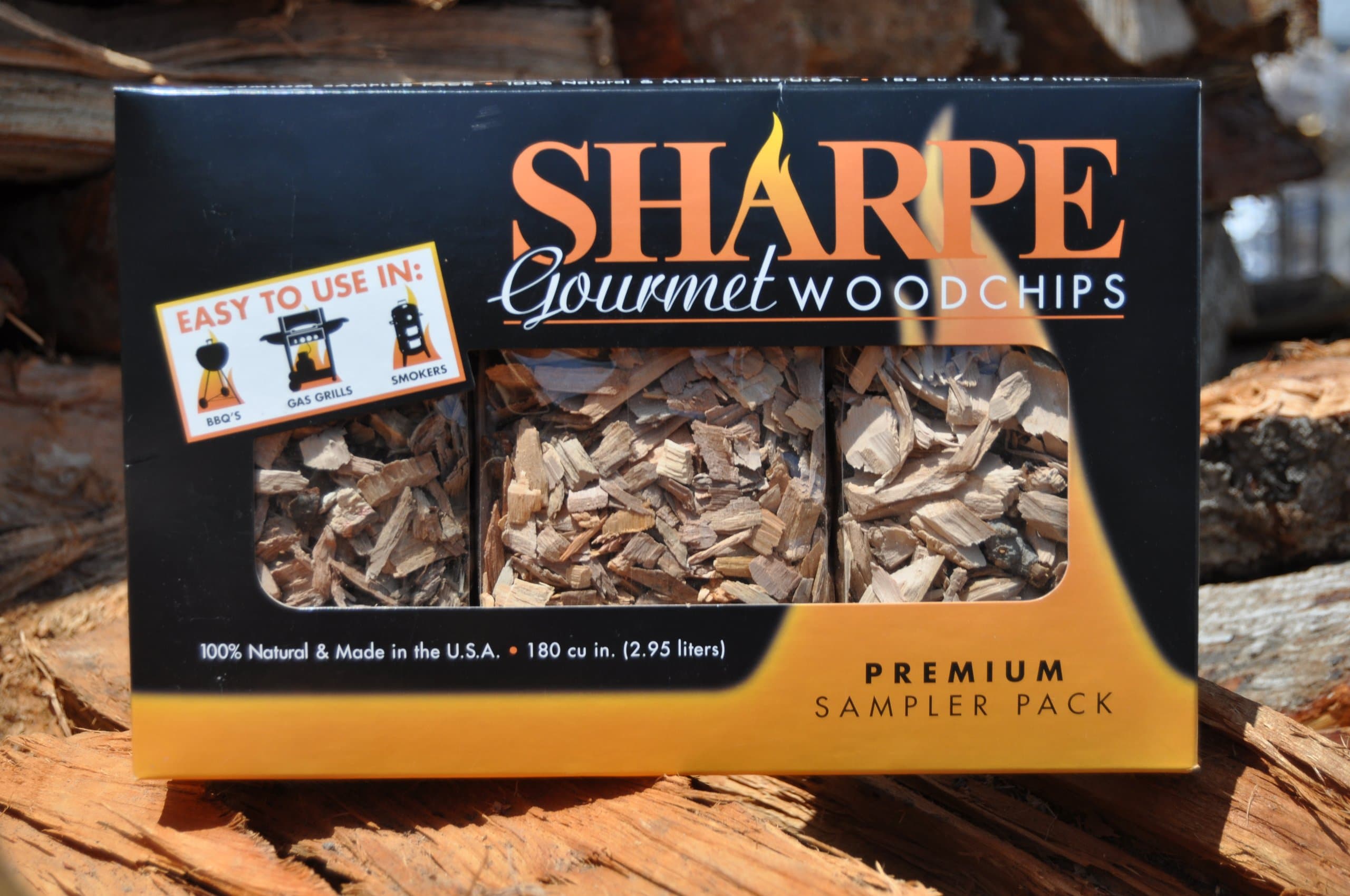 Gourmet Wood Chips - Sampler Pack #2: Apple Chips, Citrus Chips, Red Oak Chips