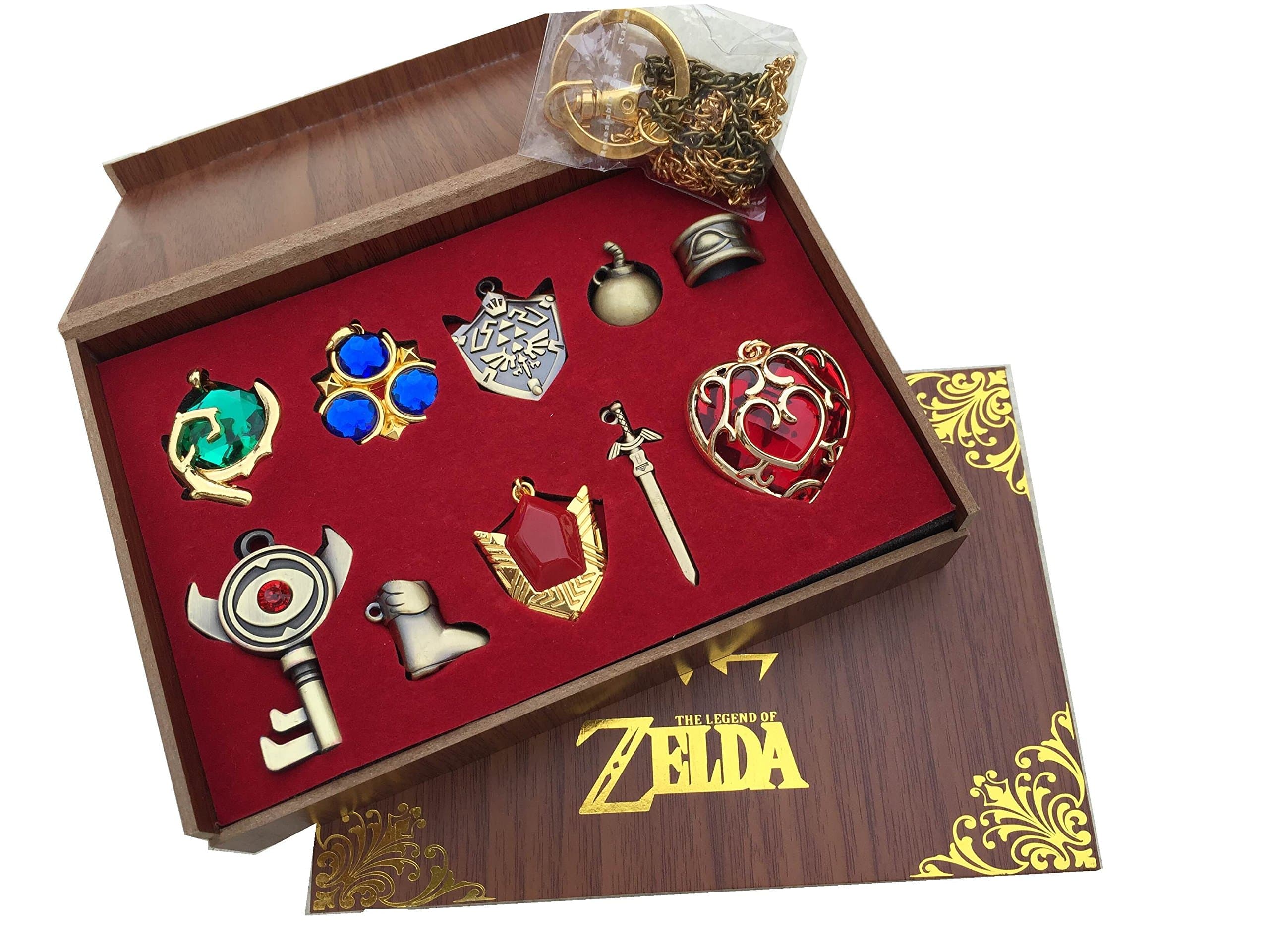 The Legend of Zelda Twilight Princess & Hylian Shield & Master Sword finest collection sets keychain/necklace/jewelry series