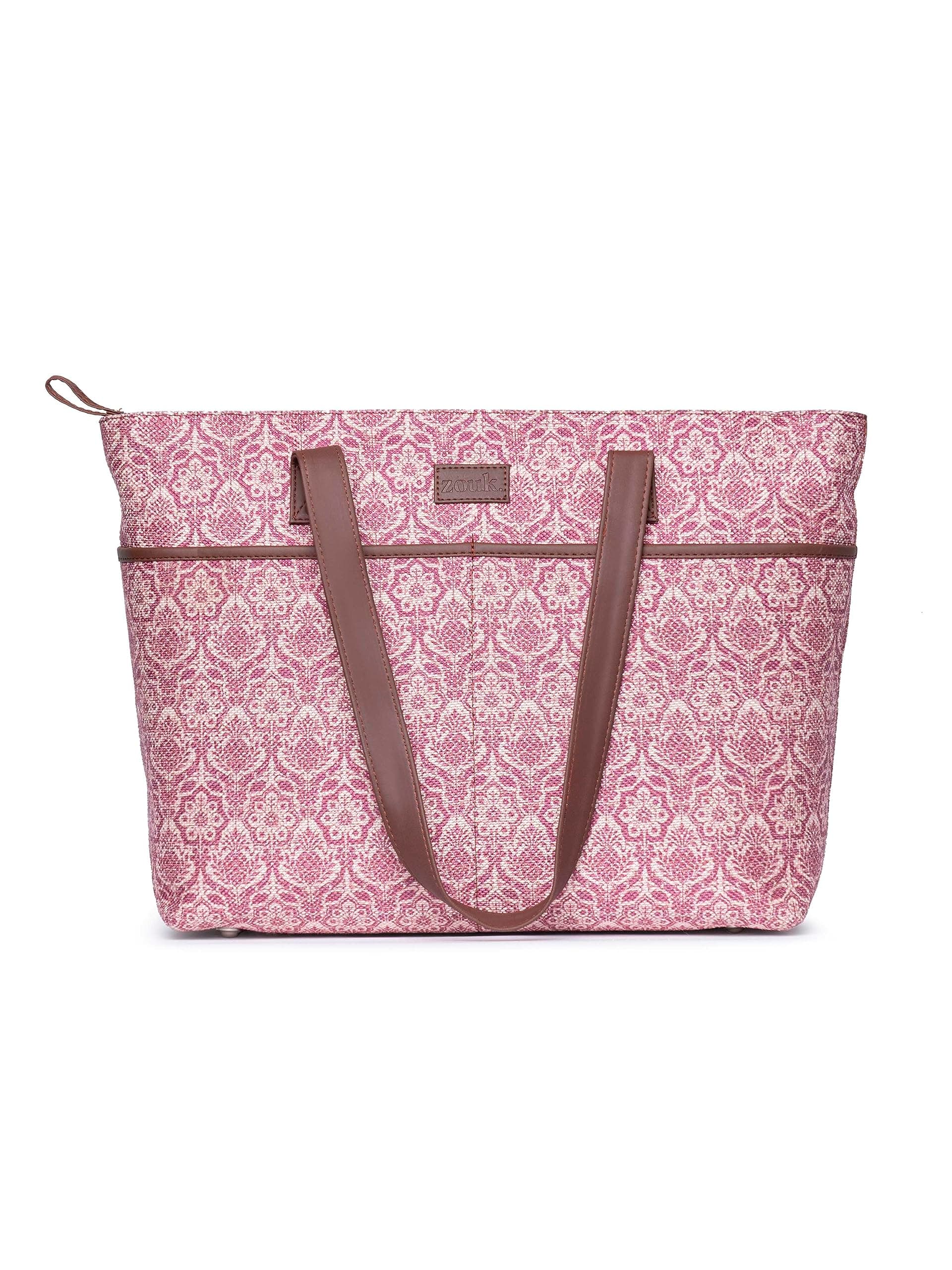 ZOUK Tote Bags for Women - Handmade Bags for Daily Use - Vegan Leather Handbags with Double Handle - Printed Totes for Women