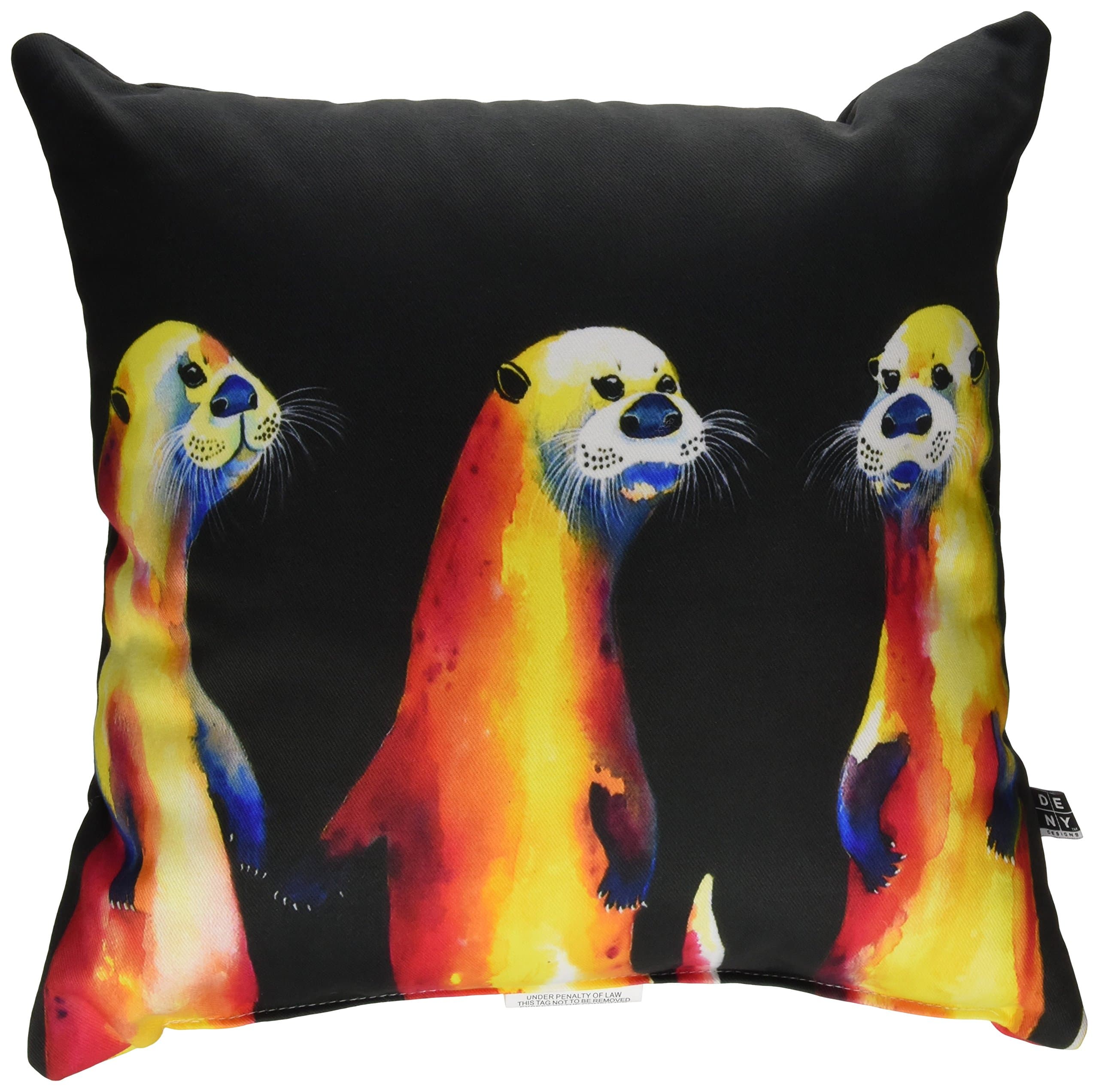 Deny Designs Clara Nilles Flaming Otters Throw Pillow, 26 x 26
