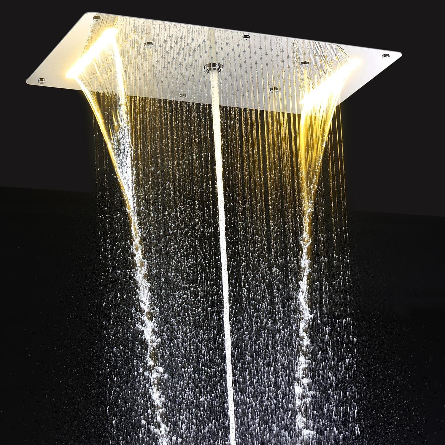 BL- hm 9 Function Led Shower Head Light Rain Shower 700x380mm Large Waterfall Multi Function Ceiling Mount Overhead Shower Heads Fixed Showerheads