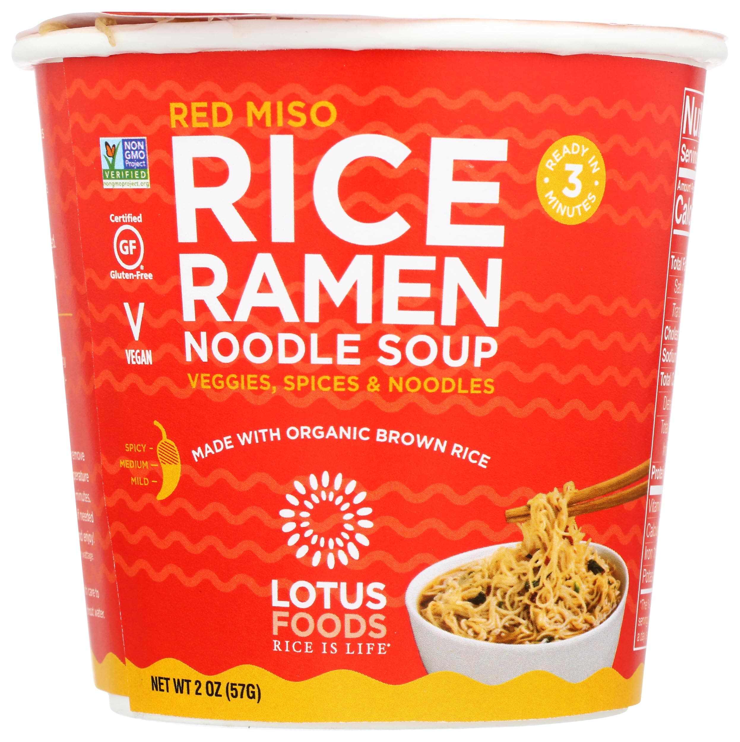 Lotus Foods, Red Miso Rice Ramen Soup Cup, 2 Ounce