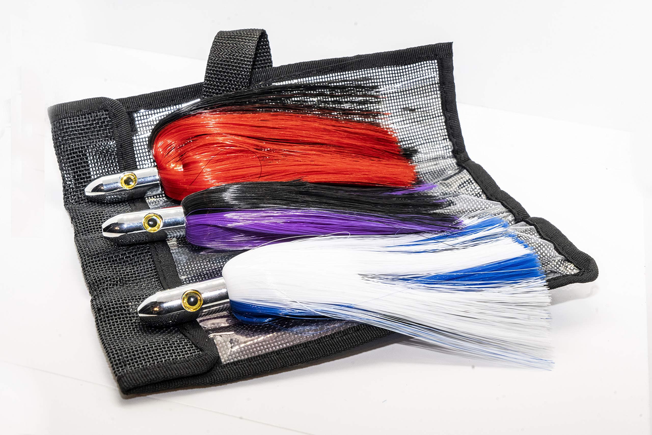 Chrome Head. Fishing Lure 7" Troll Over Ballyhoo. Catch Any Predatory Pelagic Fish in The Ocean Including Dolphin, Tuna, and Wahoo! (3PackSet)