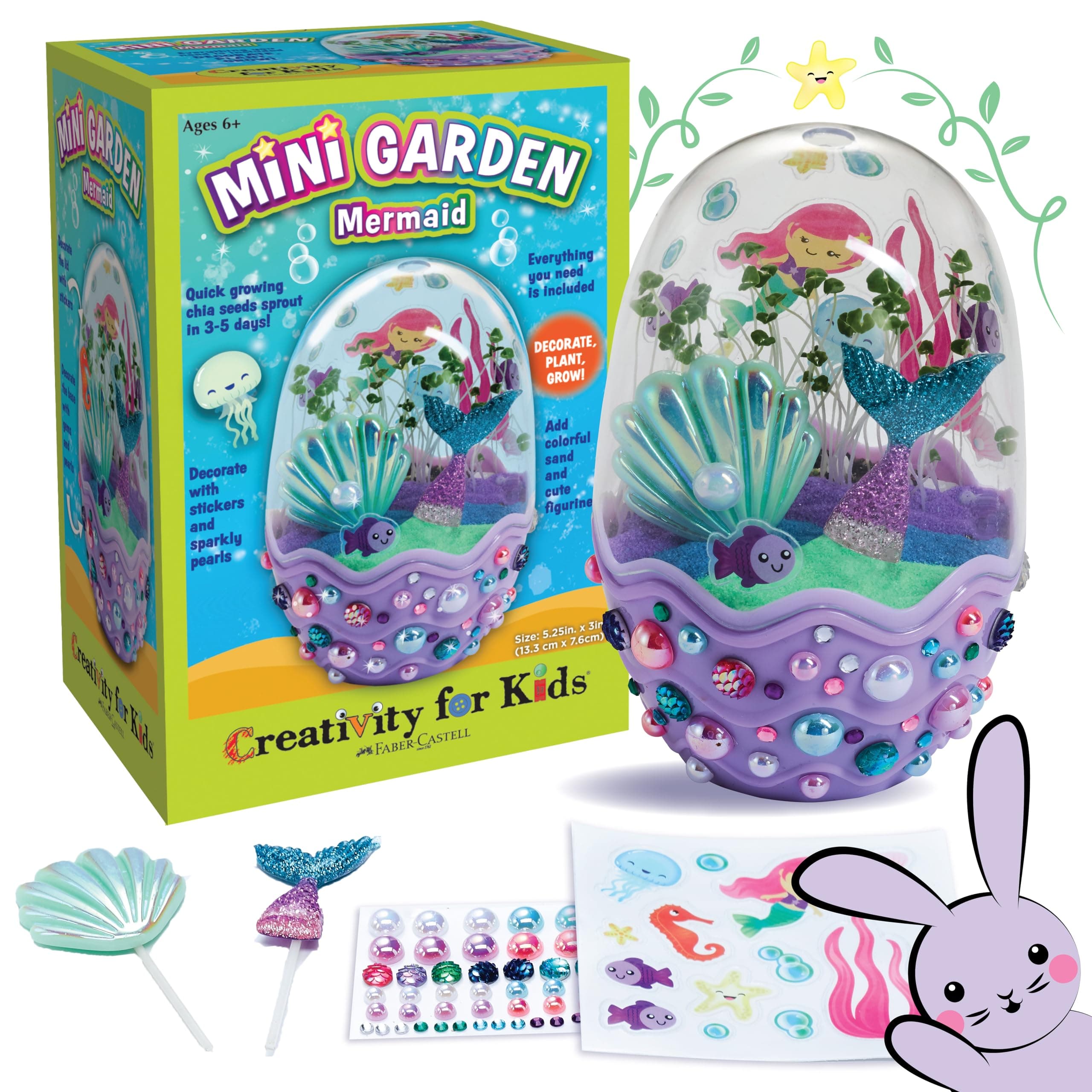 Creativity For Kids Grow Your Own Mermaid Mini Garden - Fun & Easy Craft and The Perfect Fairytale Craft Kit
