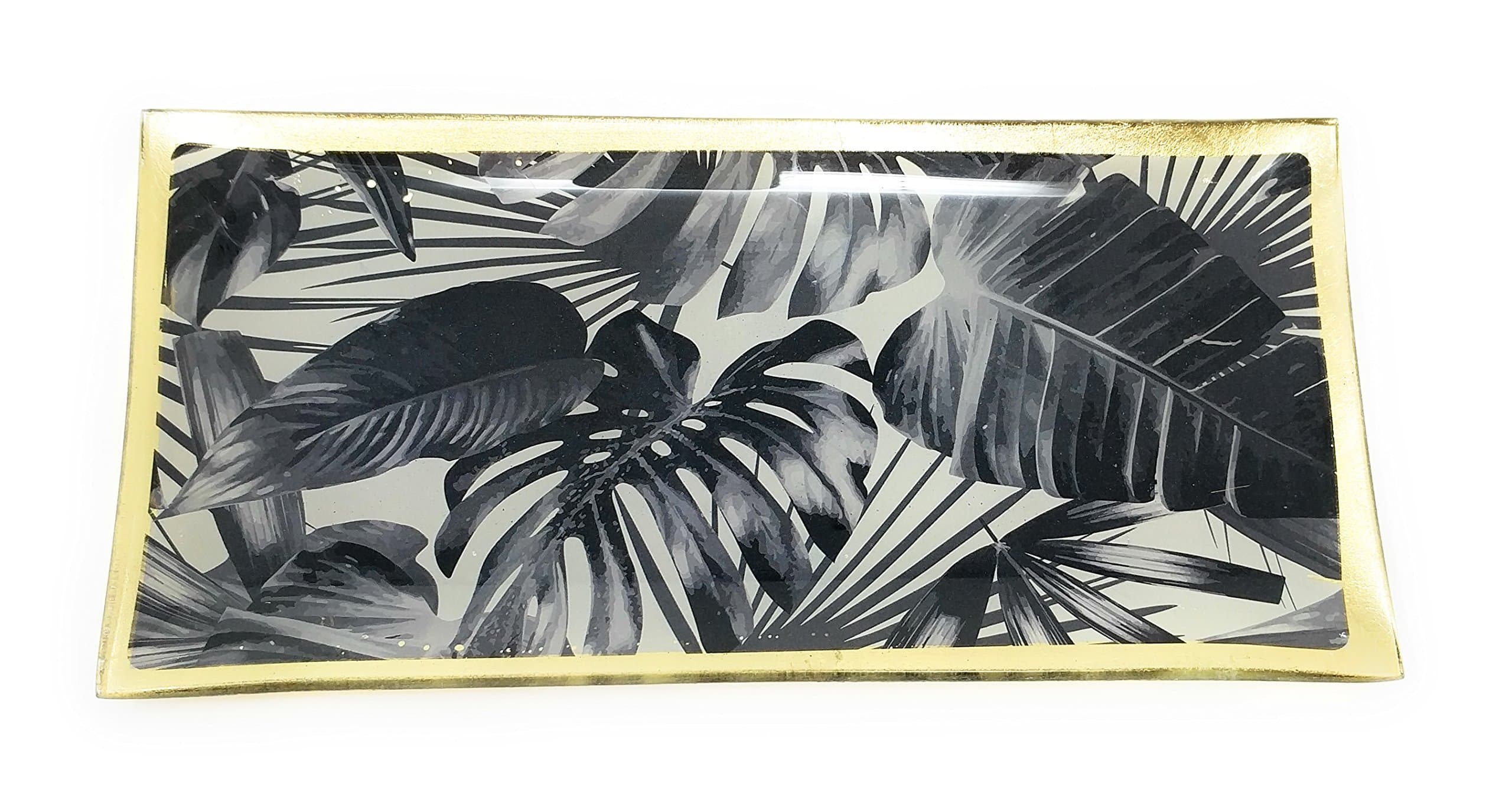 Black Leaves Jungle Black Sheets Meat Set of 6 Porcelain 10x21 cm Tapas Bowl Serving Tray/Serving Plate Cheese Plate Platter Tray