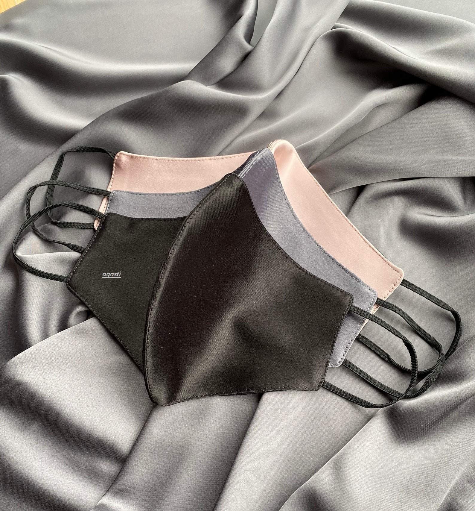 silk-satin face mask, soft elastic face mask for women and men,girls(pack of3)