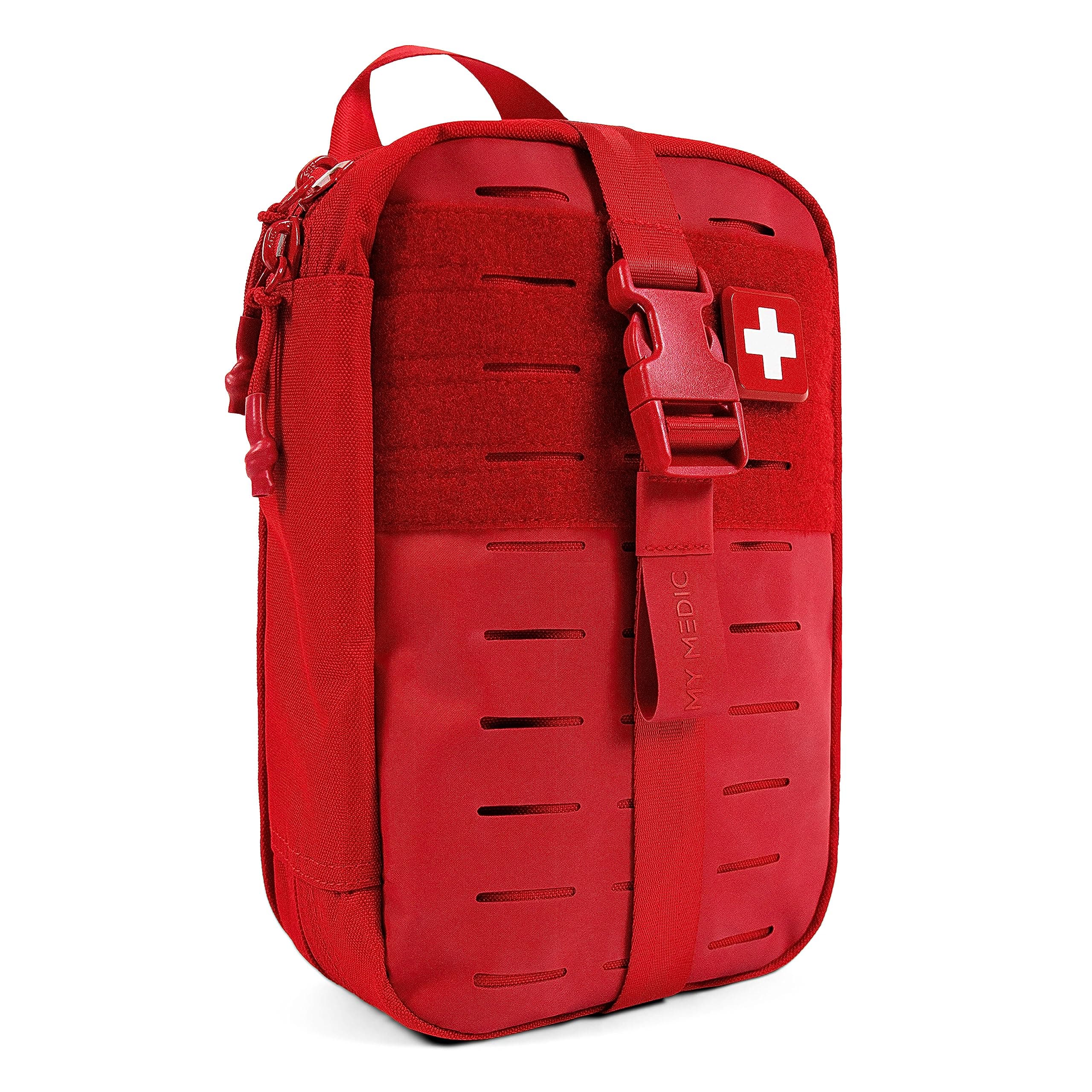 MY MEDIC MyFAK PRO Ifak First Aid Kit - 140 Life Saving Trauma and Medical Items - HSA FSA Home Medical Kit for Camping or Car - Red