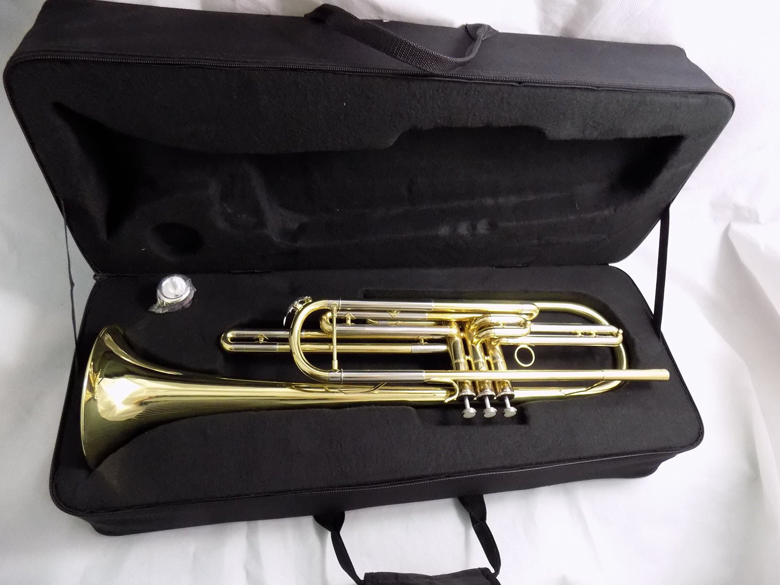 Bb Bass Trumpet Brass Body Lacquer Finish with Wood Case and Mouthpiece Musical Instruments Professional
