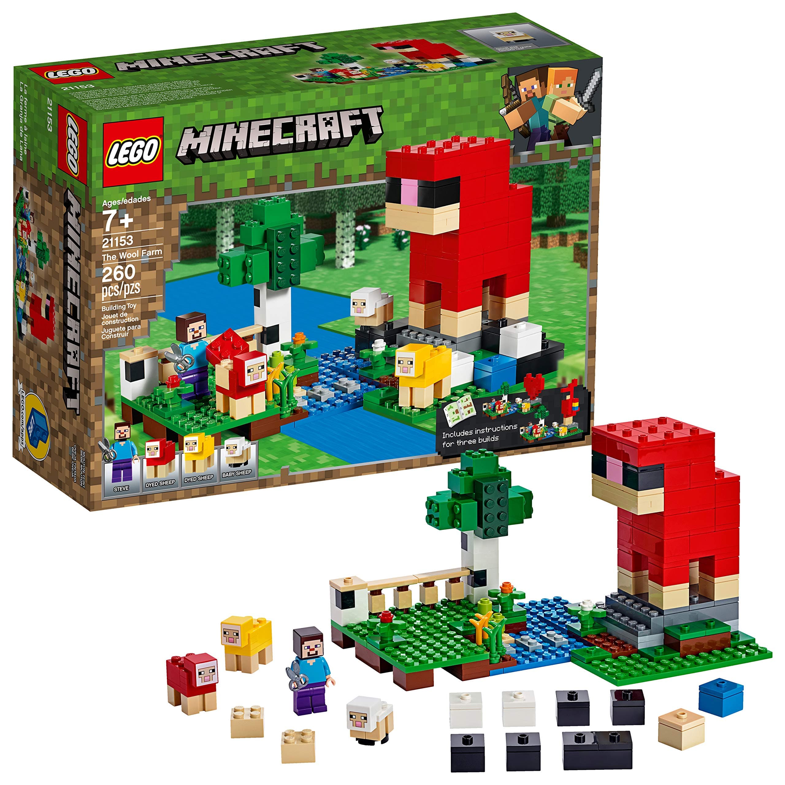 Minecraft The Wool Farm 21153 Building Kit (260 Pieces)