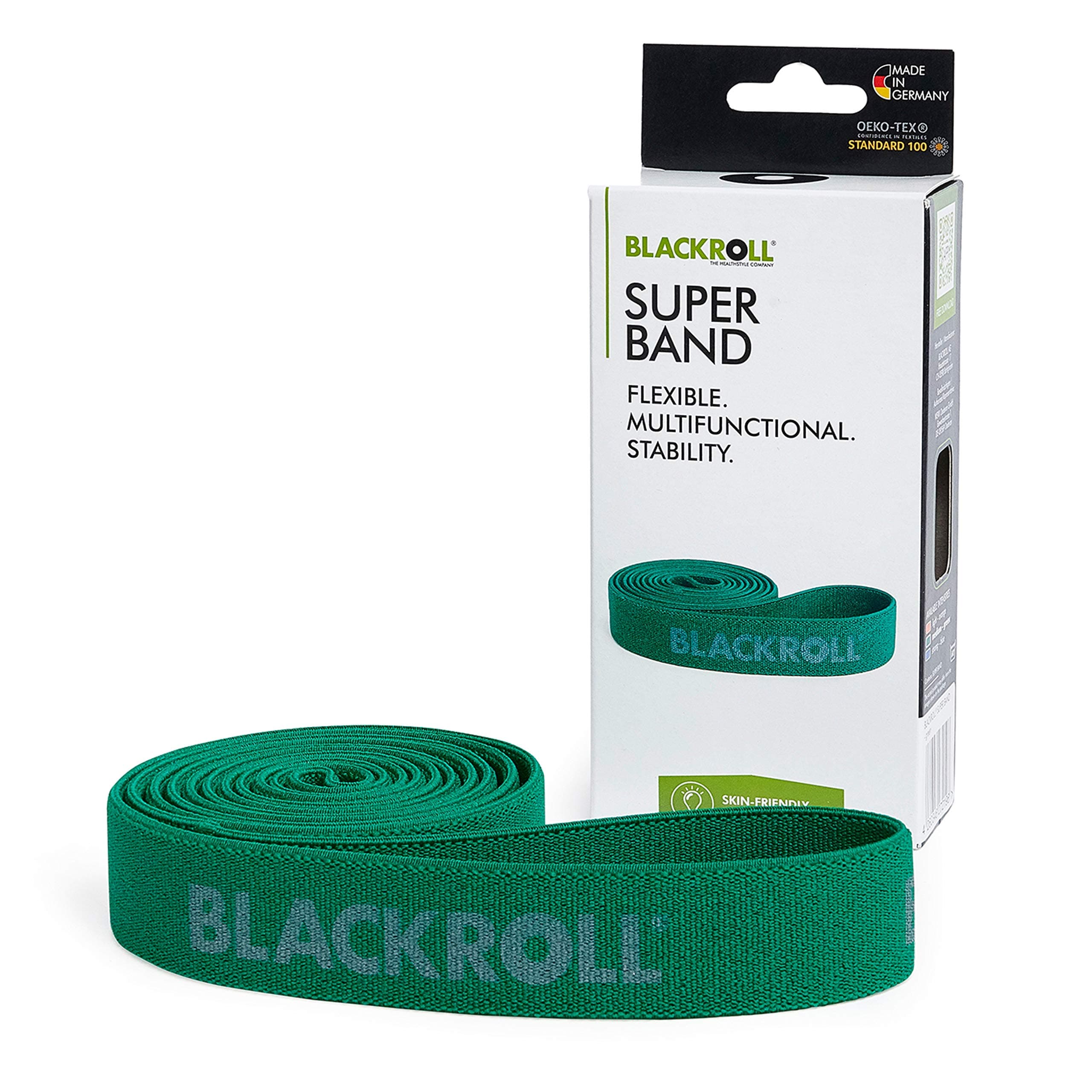 BLACKROLL® Super Band (104 cm), Exercise Band for Strengthening Muscles, Resistance Band Made of Skin-friendly Textiles, Washable Fitness Band, Various Resistance Strengths, Made in Germany
