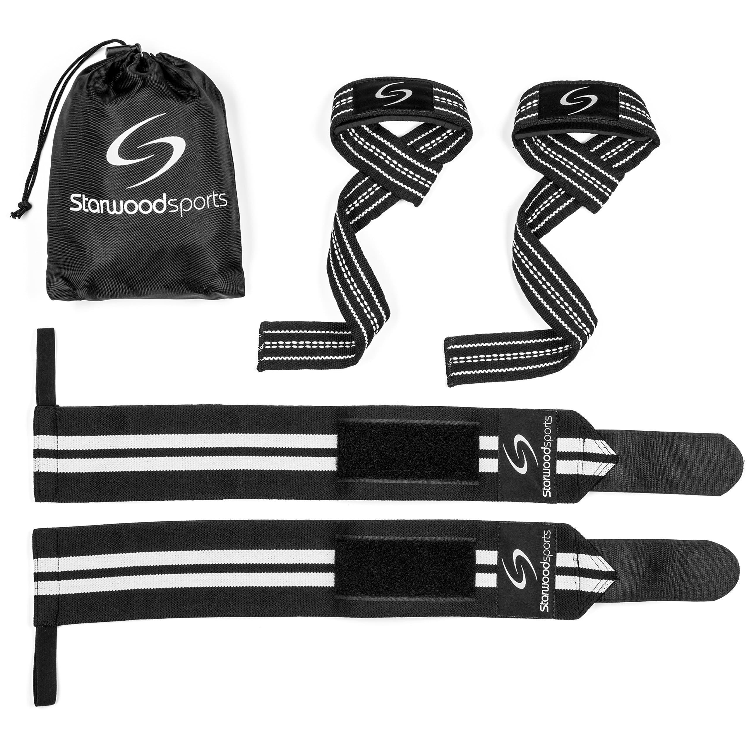 Wrist Wraps and Lifting Straps Set – for Weightlifting, Powerlifting, Bodybuilding and Crossfit – Men and Women