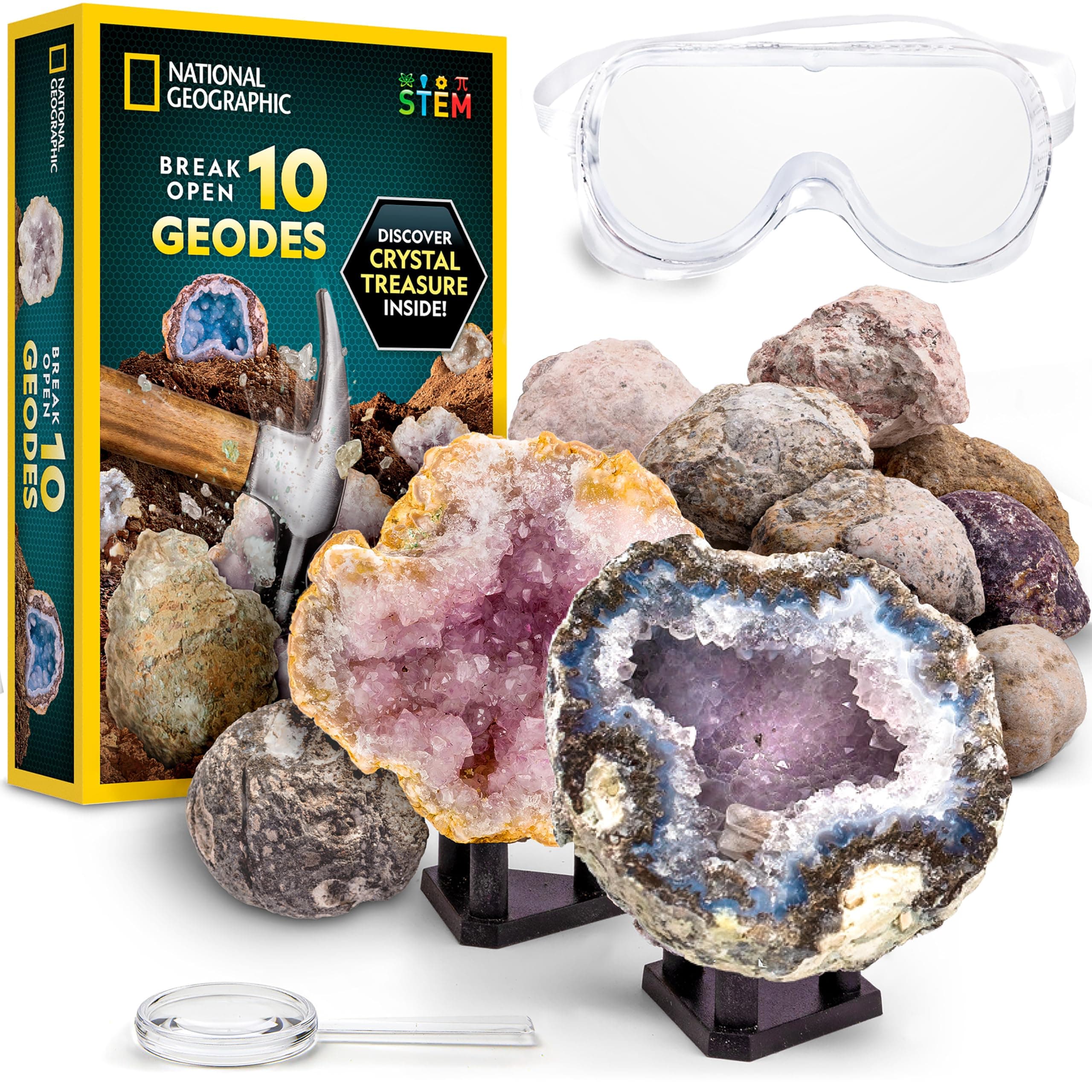 National Geographic Break Open 10 Geodes and Explore Crystals Science Kit NGGEO10 [並行輸入品]