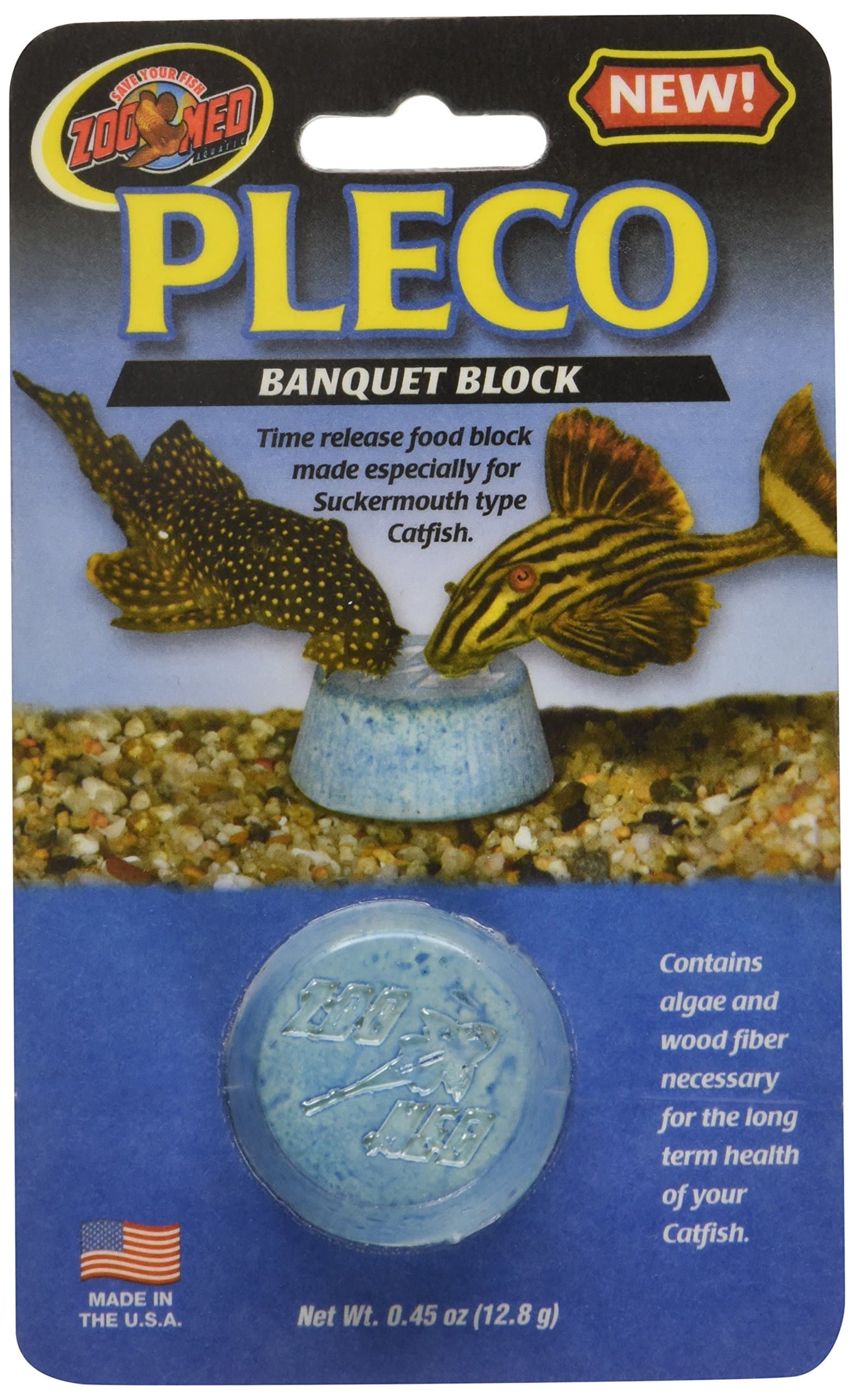 Zoo Med Labs Feeder Pleco Banquet Food Block Regular Sucker Mouth Type Catfish