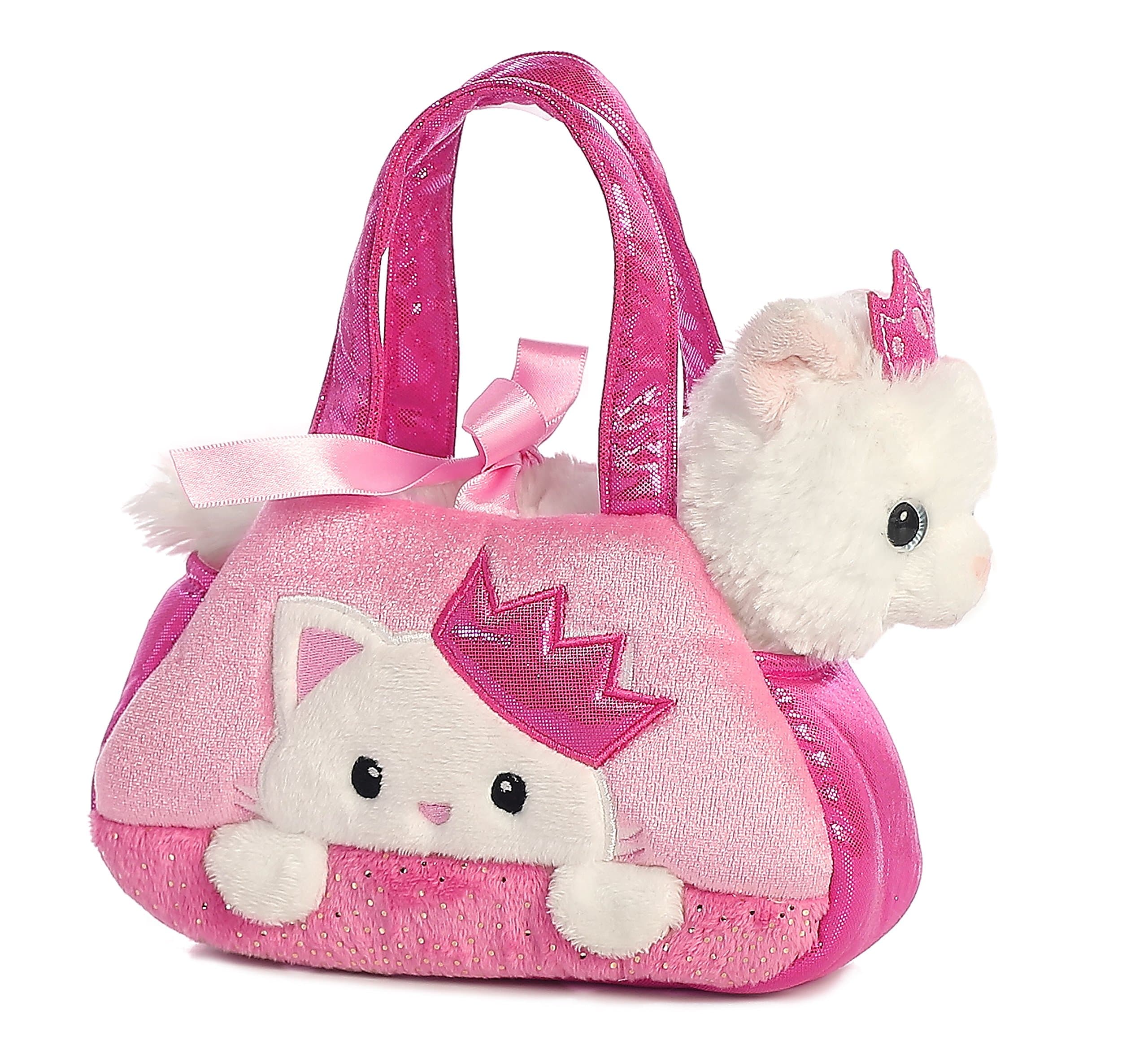 Aurora® Fashionable Fancy Pals™ Peek-A-Boo™ Princess Kitty™ Stuffed Animal - Plush with Stylish Purse for Dress Up Fun - Perfect for Kids 3+ Years, Costumes, and Birthdays - Multicolor 7 Inches