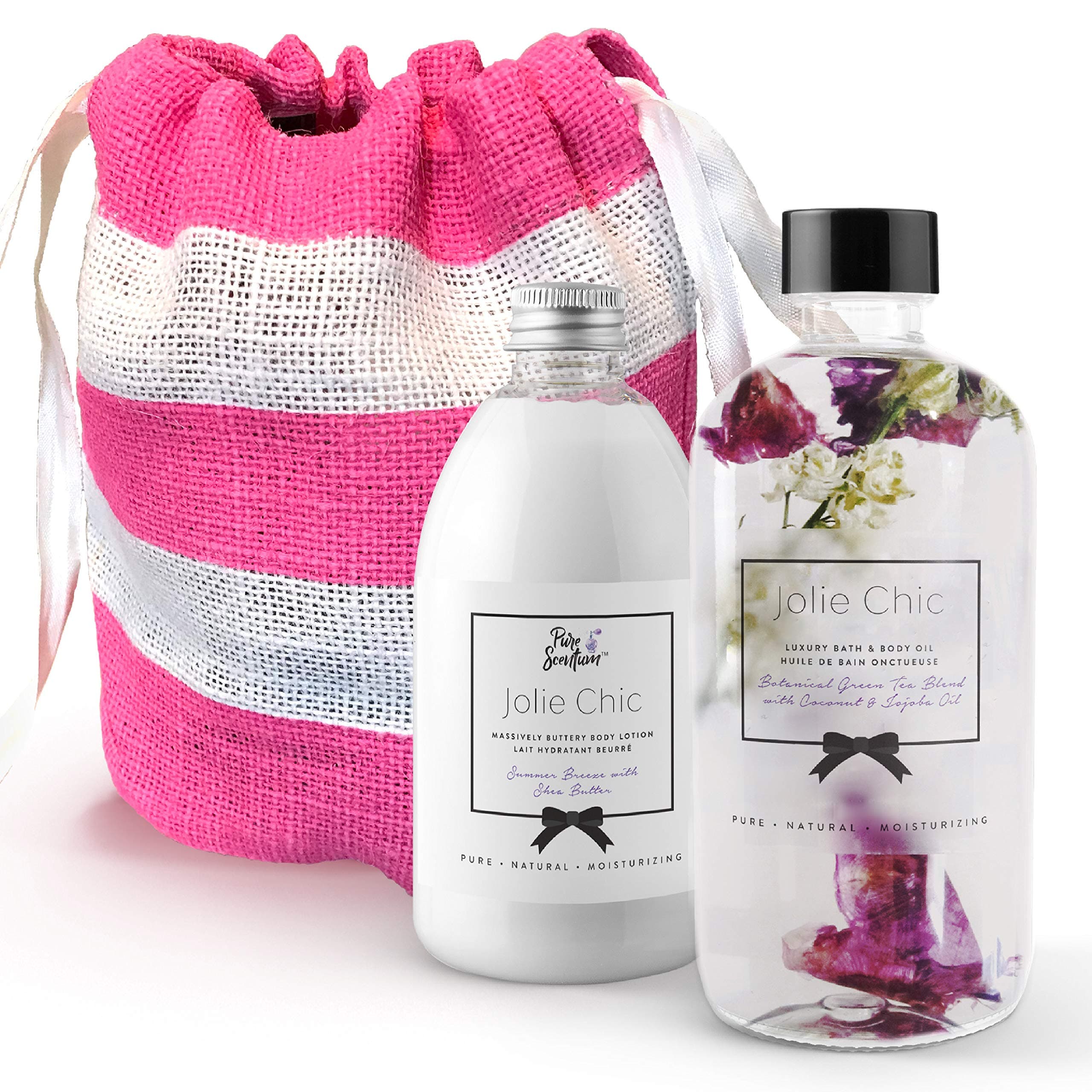 Body Lotion Gift Sets for Women – Bath Oil Set Gifts for women – Vegan Moisturizer Body Oil – Scented Spa Gift