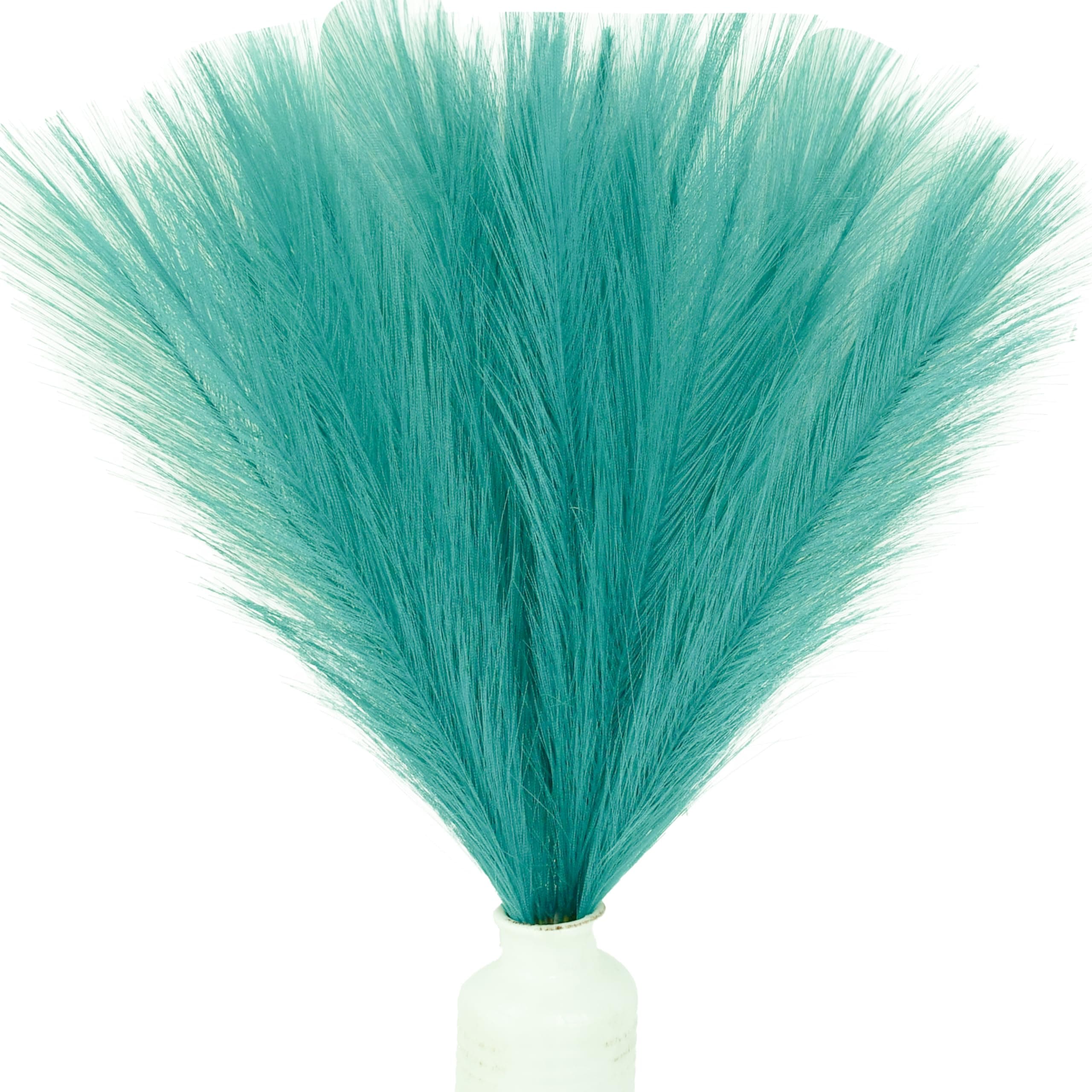 Mandy's Teal Silk Pampas Grass Bouquet 20 Stems 17.7in Fluffy Artificial Pampas with Bendable Stems for Wedding Centerpiece Home Boho Décor