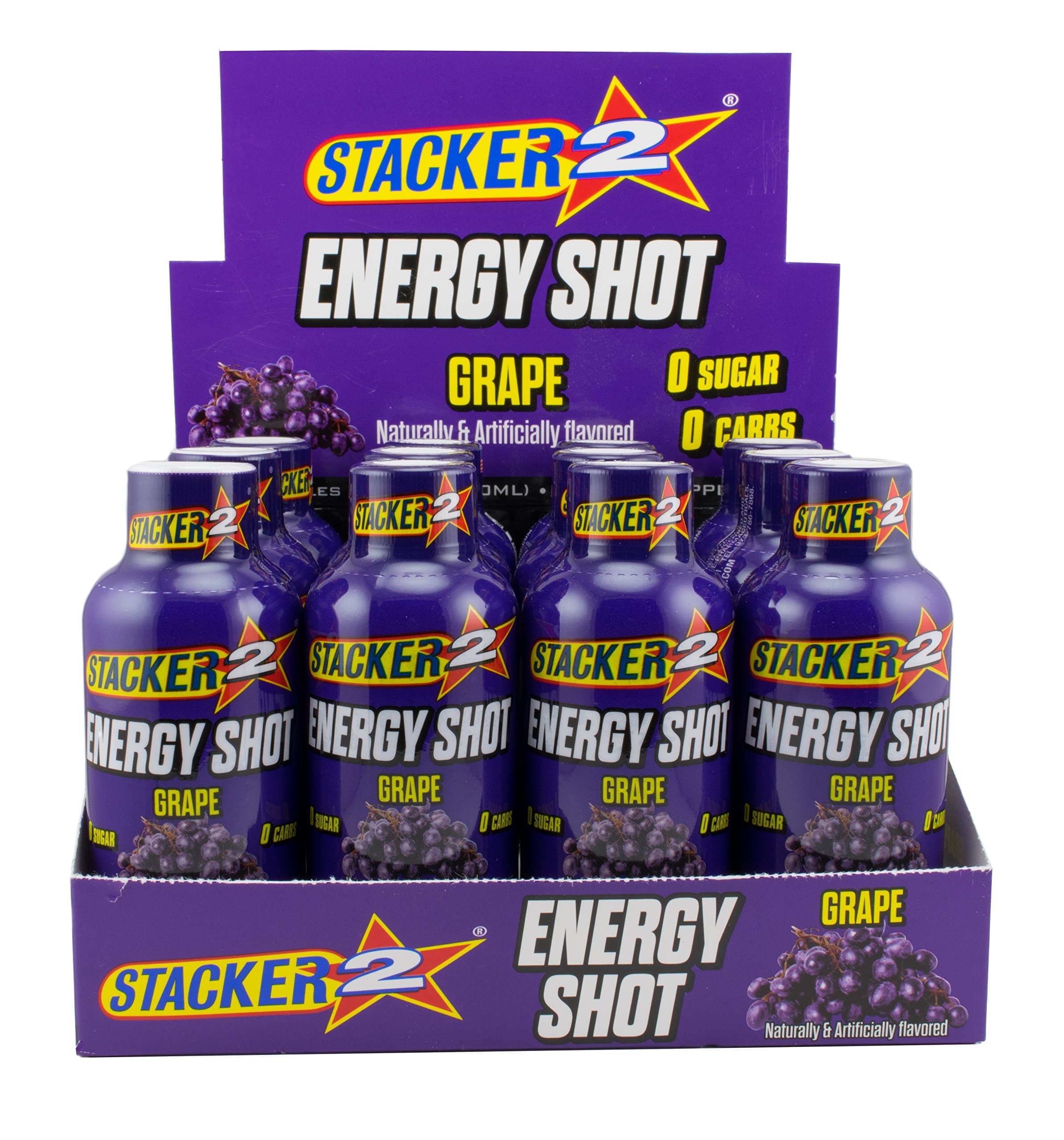 Energy Shots Grape Flavor 2oz. Shots (24 Bottles)