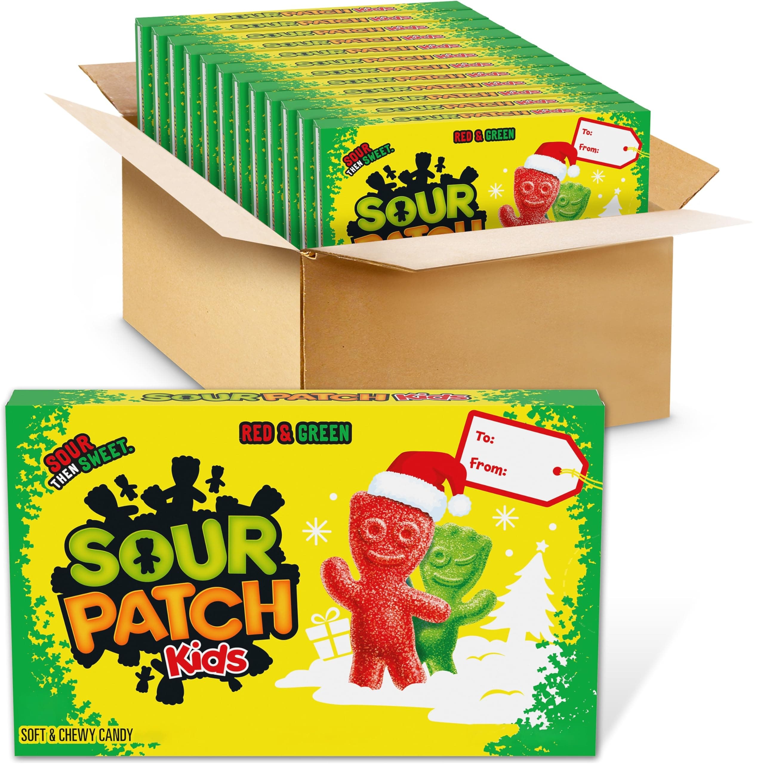 Red & Green Soft & Chewy Holiday Candy, Bulk Candy, 12 - 3.1 oz Boxes