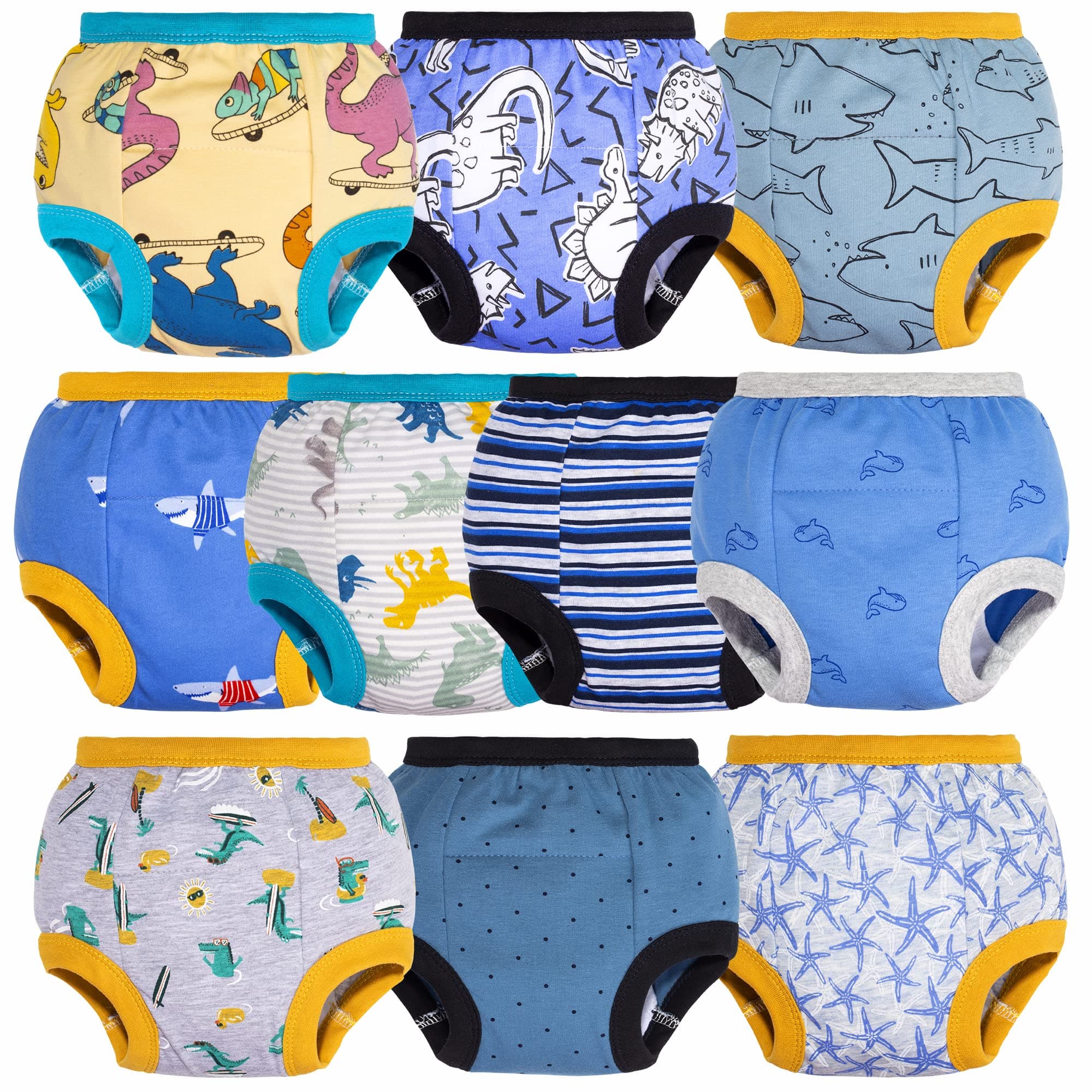 BIG ELEPHANT Potty Training Underwear, 100% Cotton Absorbent Unisex Toddler Pee Pants for Boys Girls