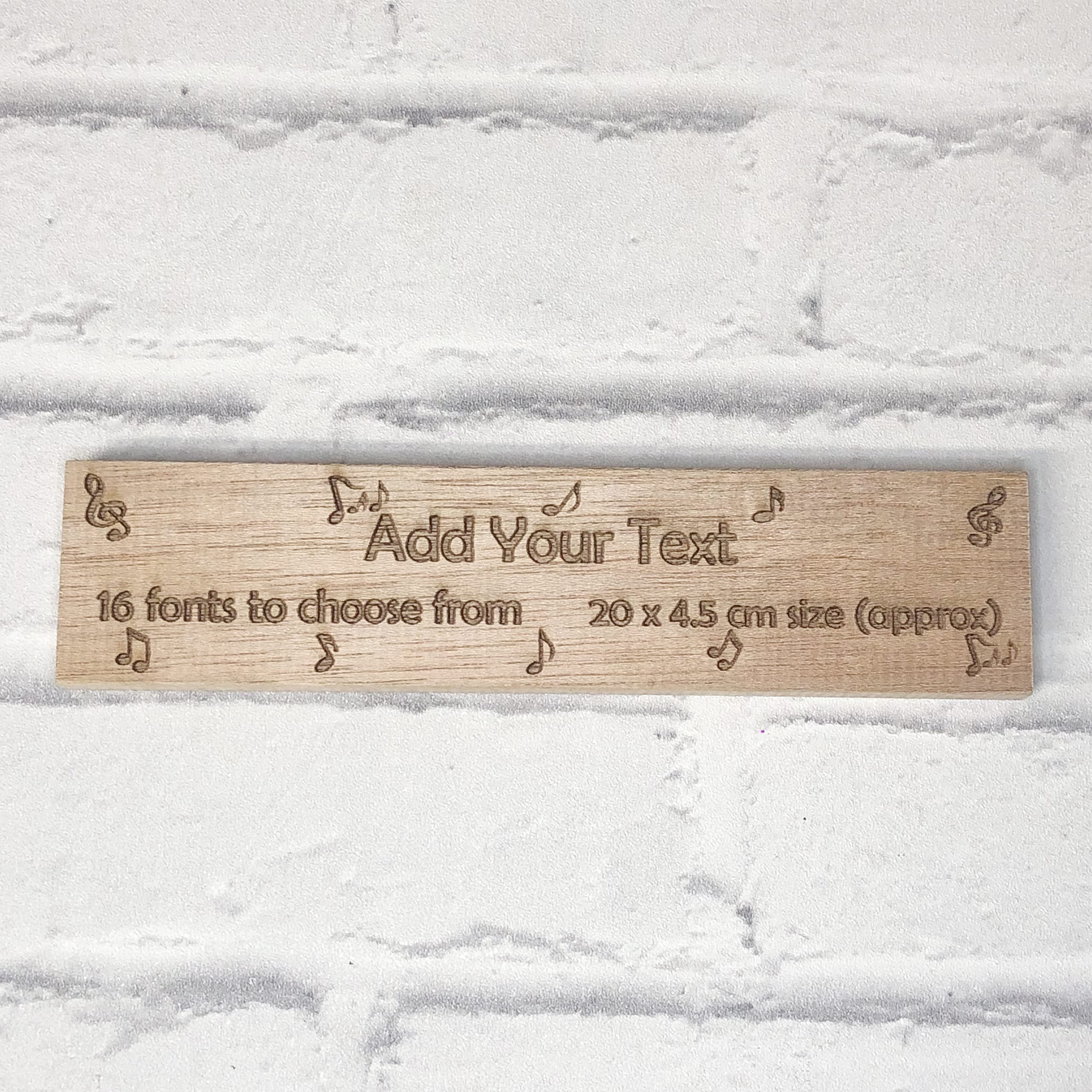 Personalised wooden plaque/sign bespoke childs bedroom door/custom text - Music