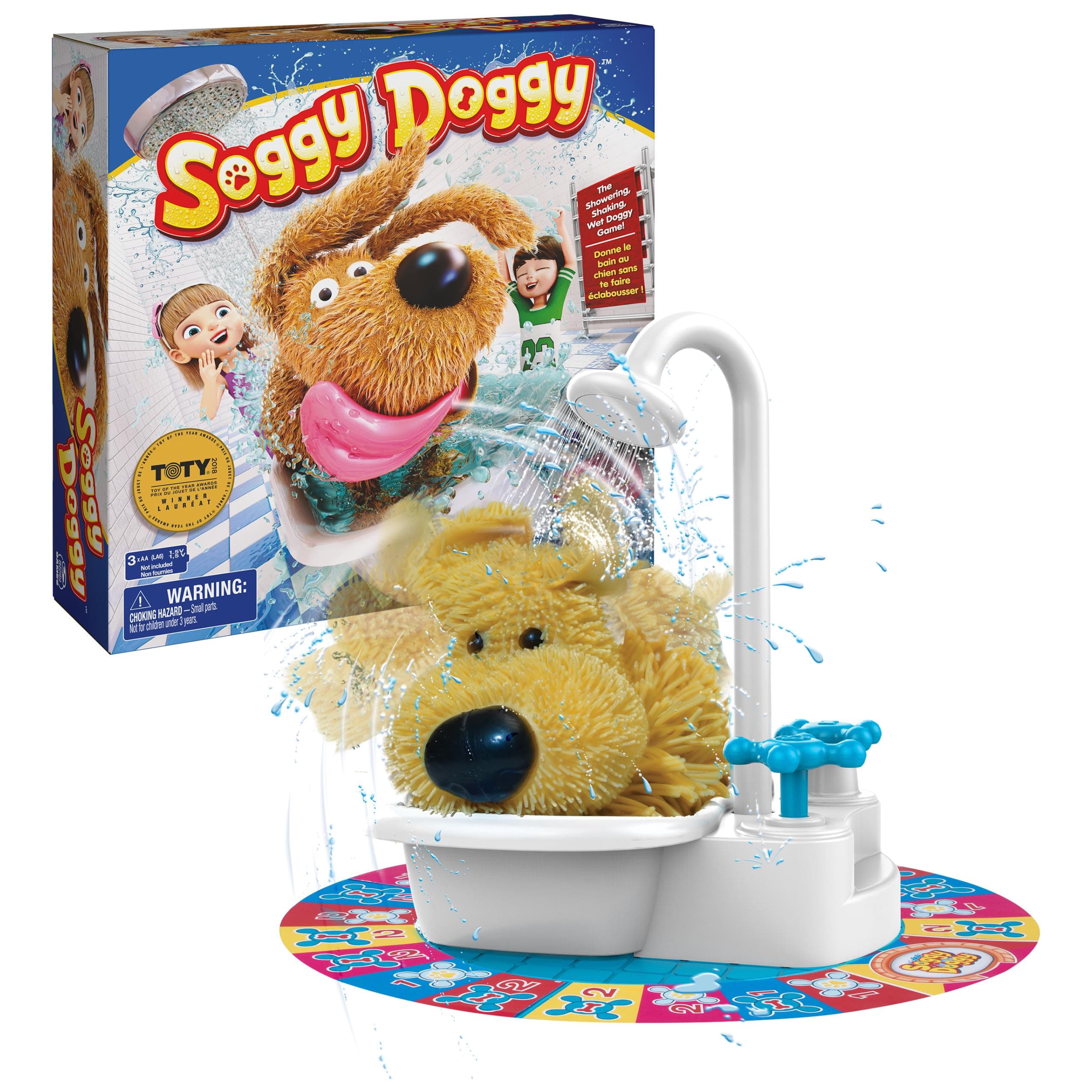 Soggy Doggy, The Award-Winning Wet & Silly Kids Board Game for Family Game Night, Interactive Dog Toy, Screenless Activity for Kids & Family, 2-4 Players, for Ages 4 & Up