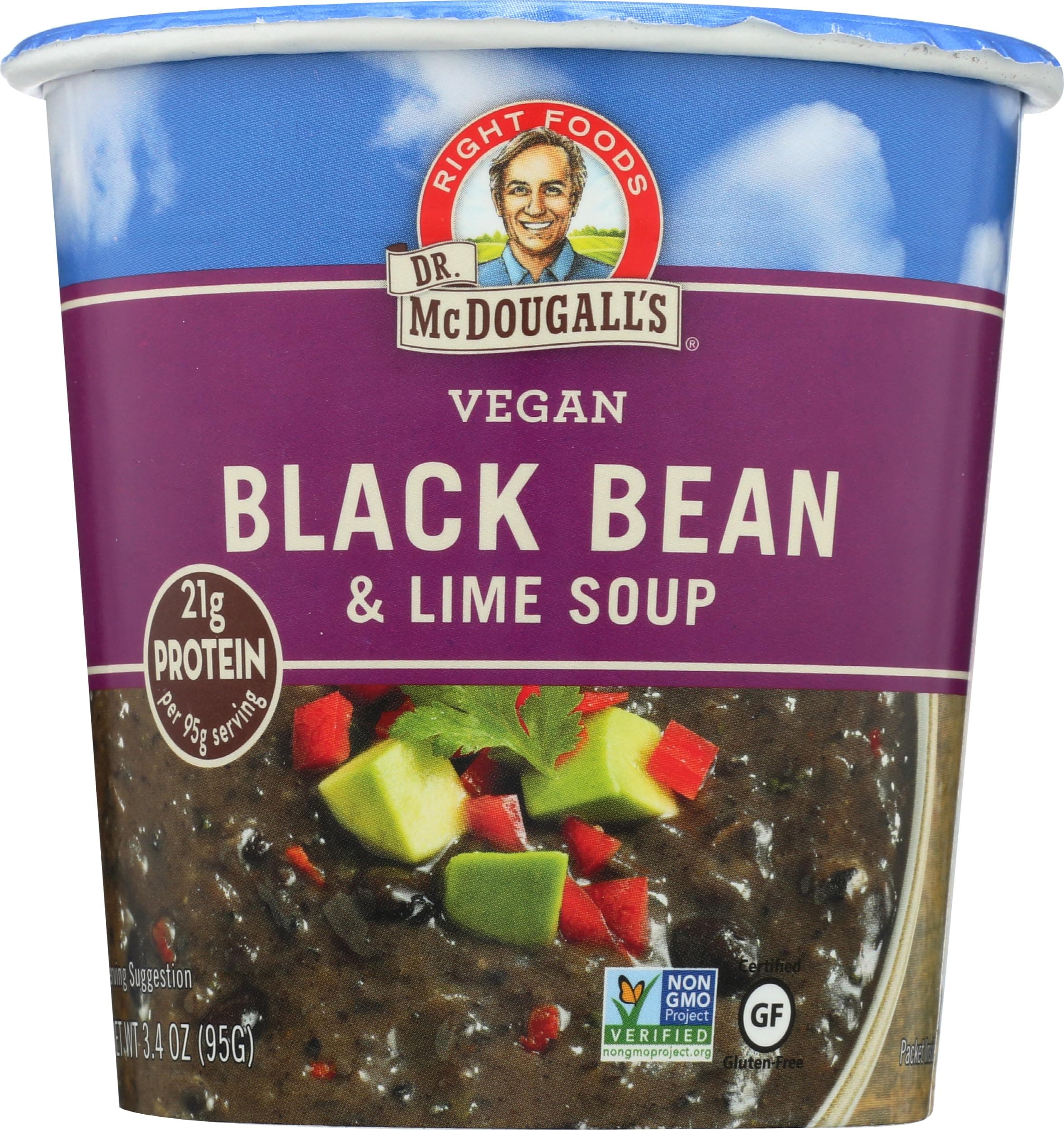 Dr. McDougall's Vegan Black Bean & Lime Soup, 3.4 oz