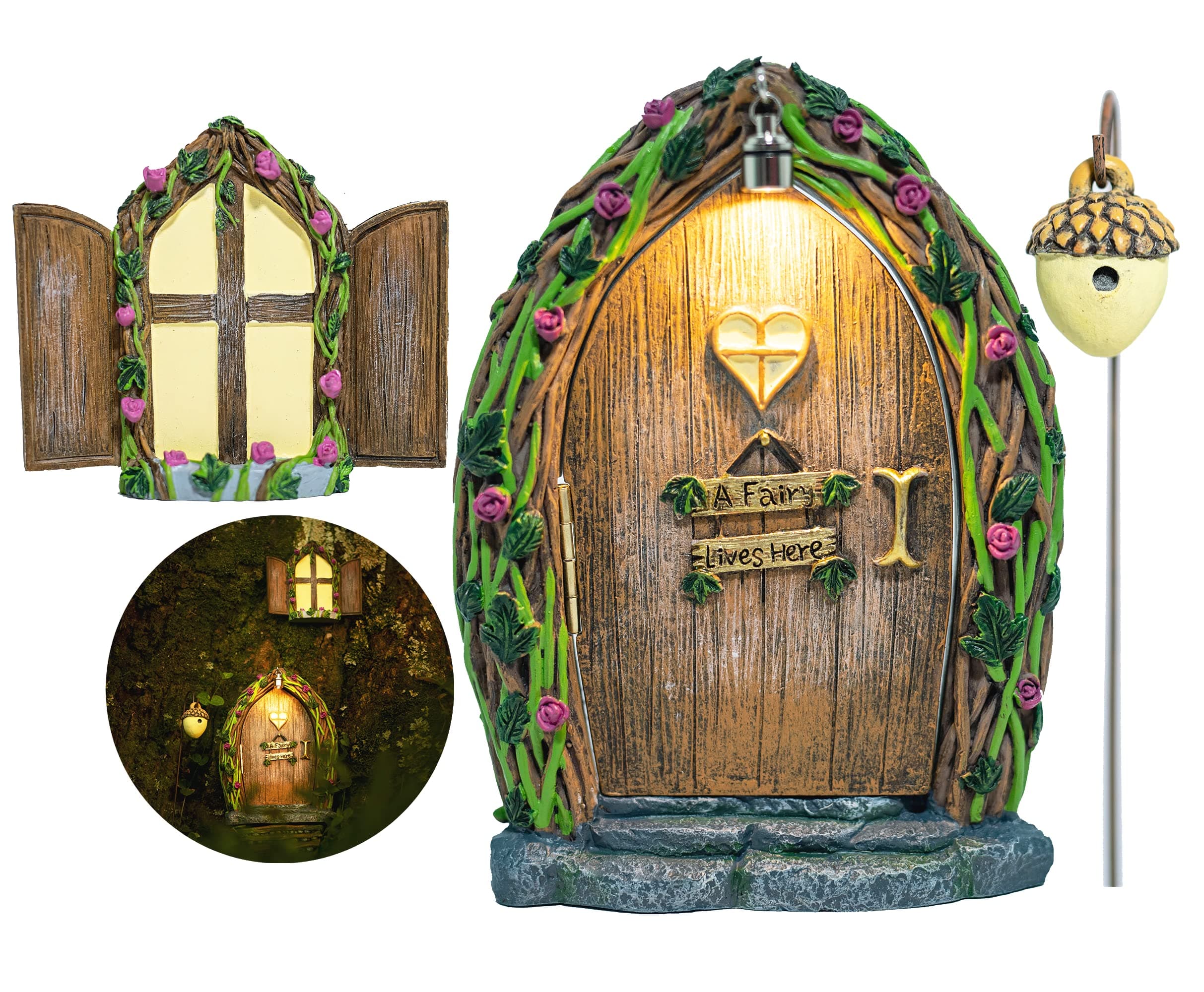 Lighted fairy doors and windows open fairy doors Outdoor, Fairy Door, Fairy House Kit, Fairy Garden Decoration, Fairy Garden Decoration, Fairy Garden Decoration, Fairy Garden Decoration, Garden Fairy