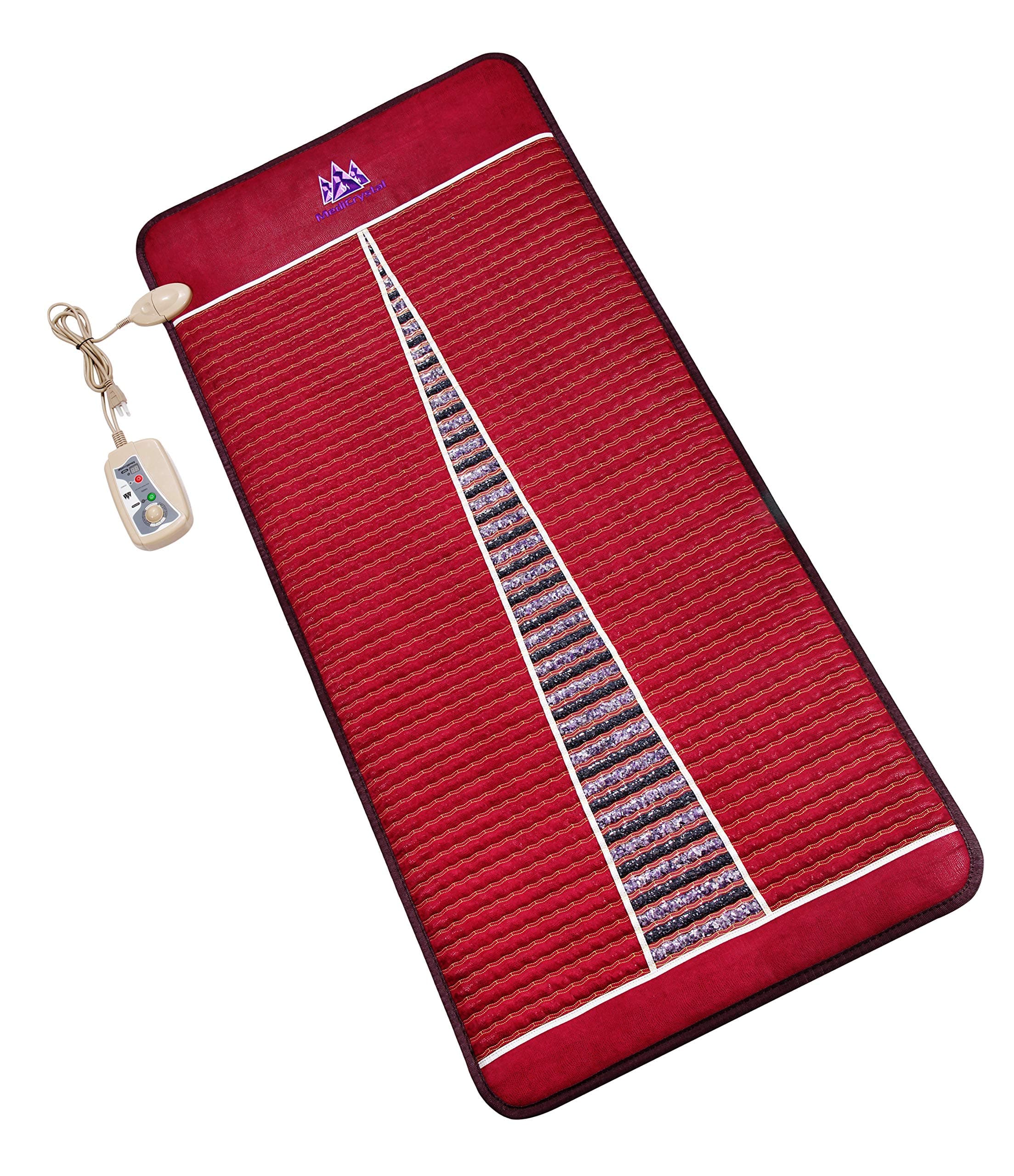 Far Infrared Heat Amethyst Tourmaline Mat - Professional 71"x32" - Warm & Heal Yourself with Natural Crystals - EMF-Free Adjustable Deep FIR Heating 86°-158°F - Original Manufacturer