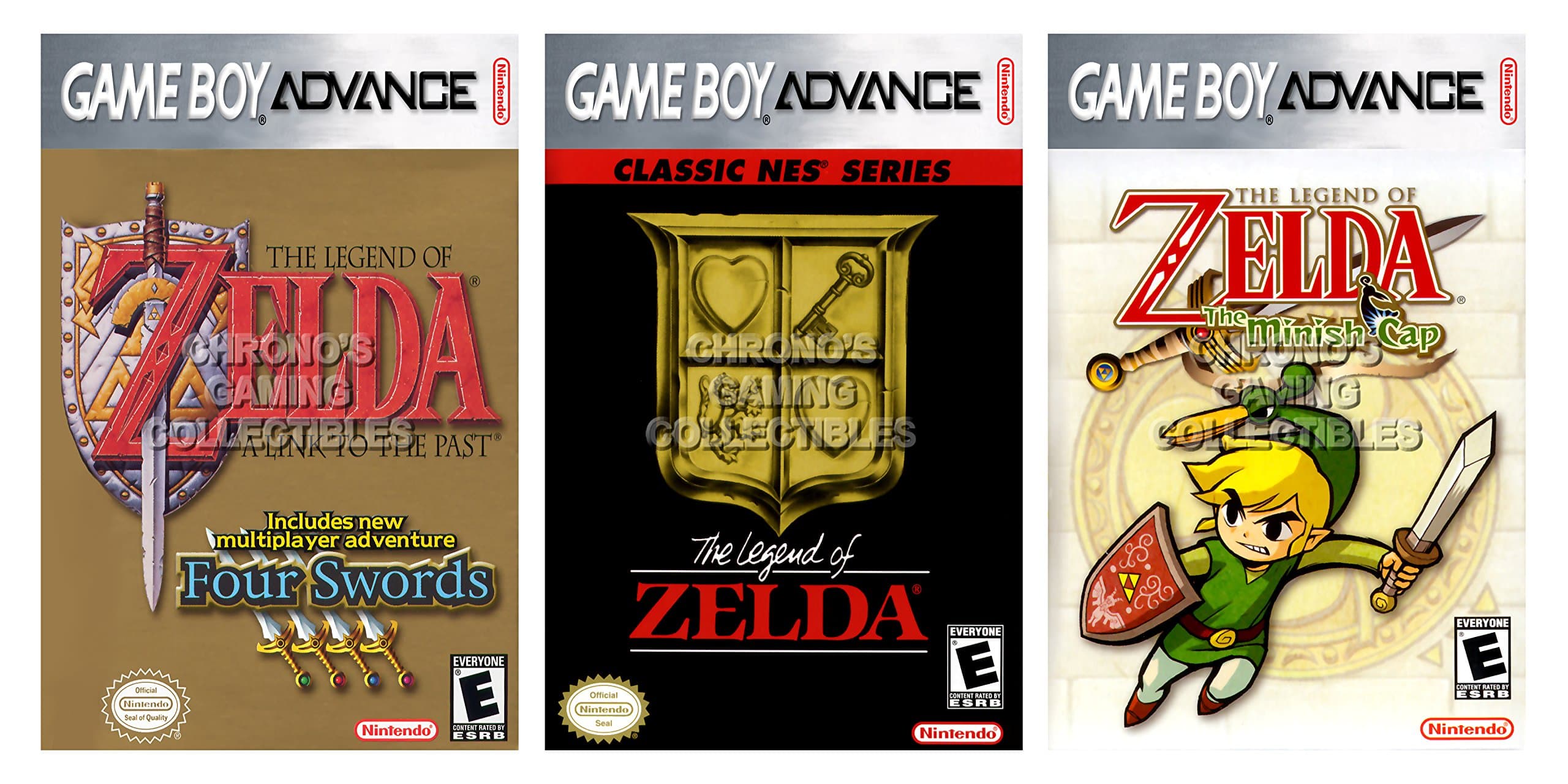 CGC Huge Poster GLOSSY FINISH - Legend of Zelda A Link to the Past Minish Cap BOX ART SET - Nintendo Game Boy Advance - GBASET3 (24" x 36" (61cm x 91.5cm))