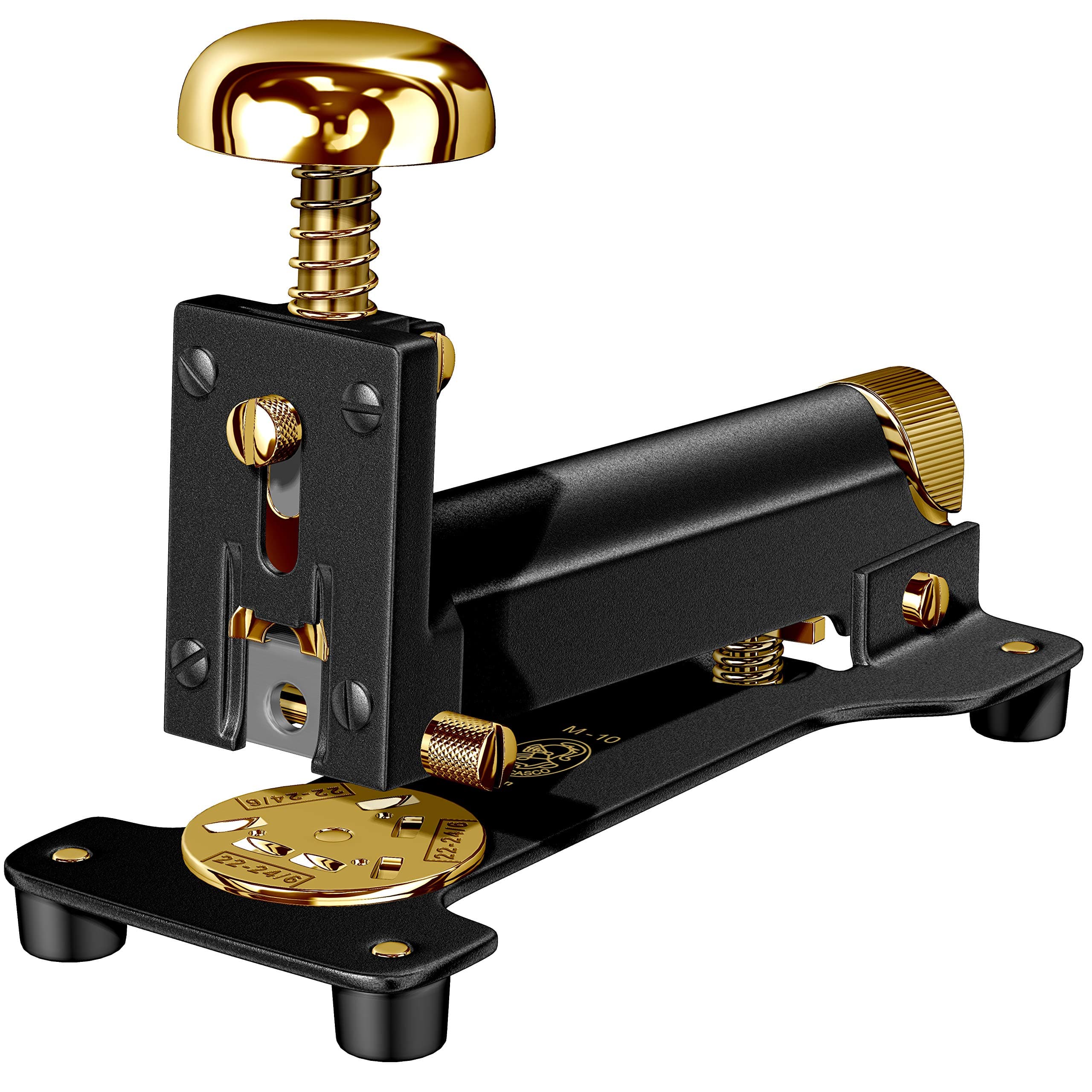 El Casco M10 Medium Desk Stapler - Black/23 Carat Gold Plated Trim