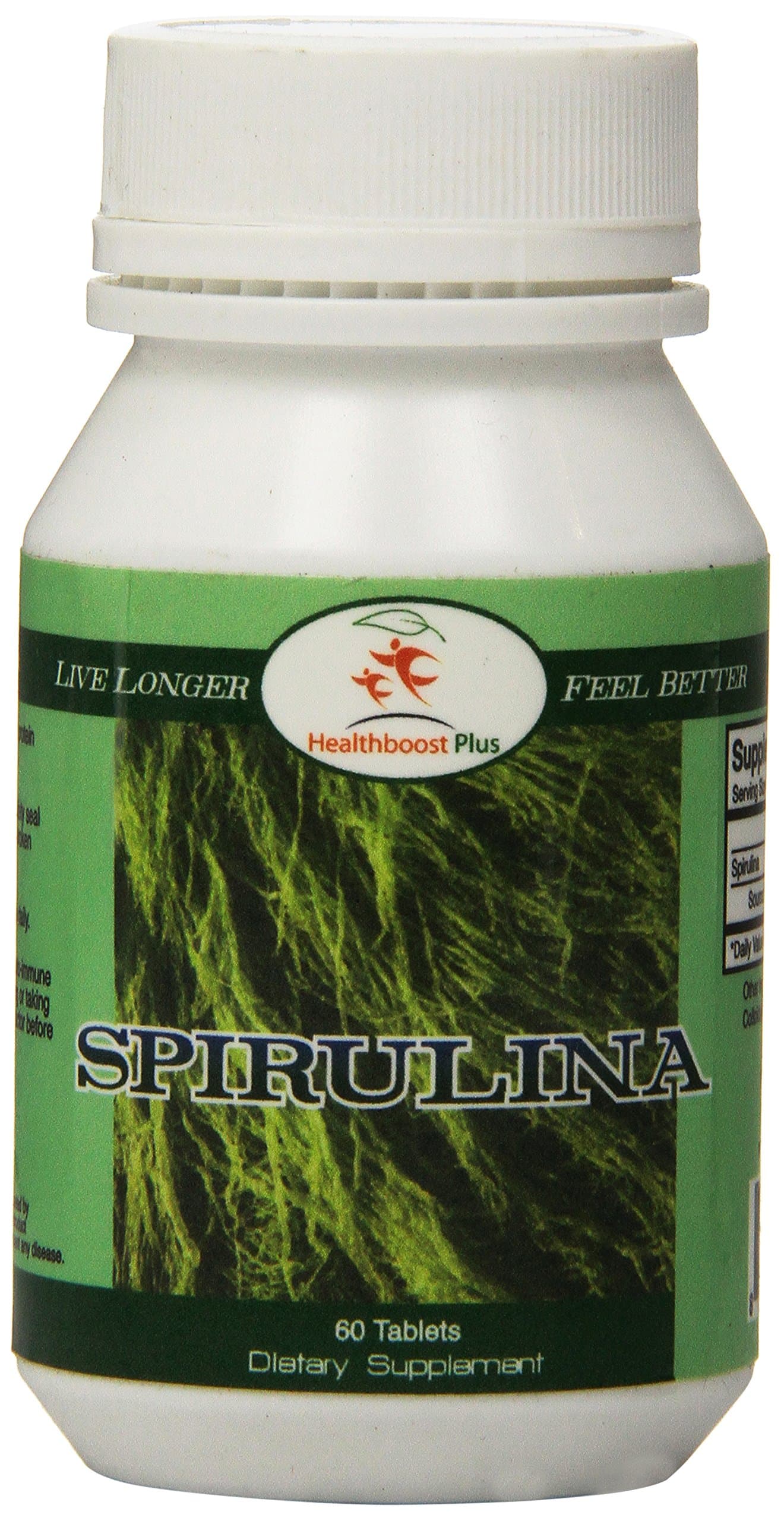 Healthboost Plus Spirulina Coated Tablets, 500 mg, 60 Count