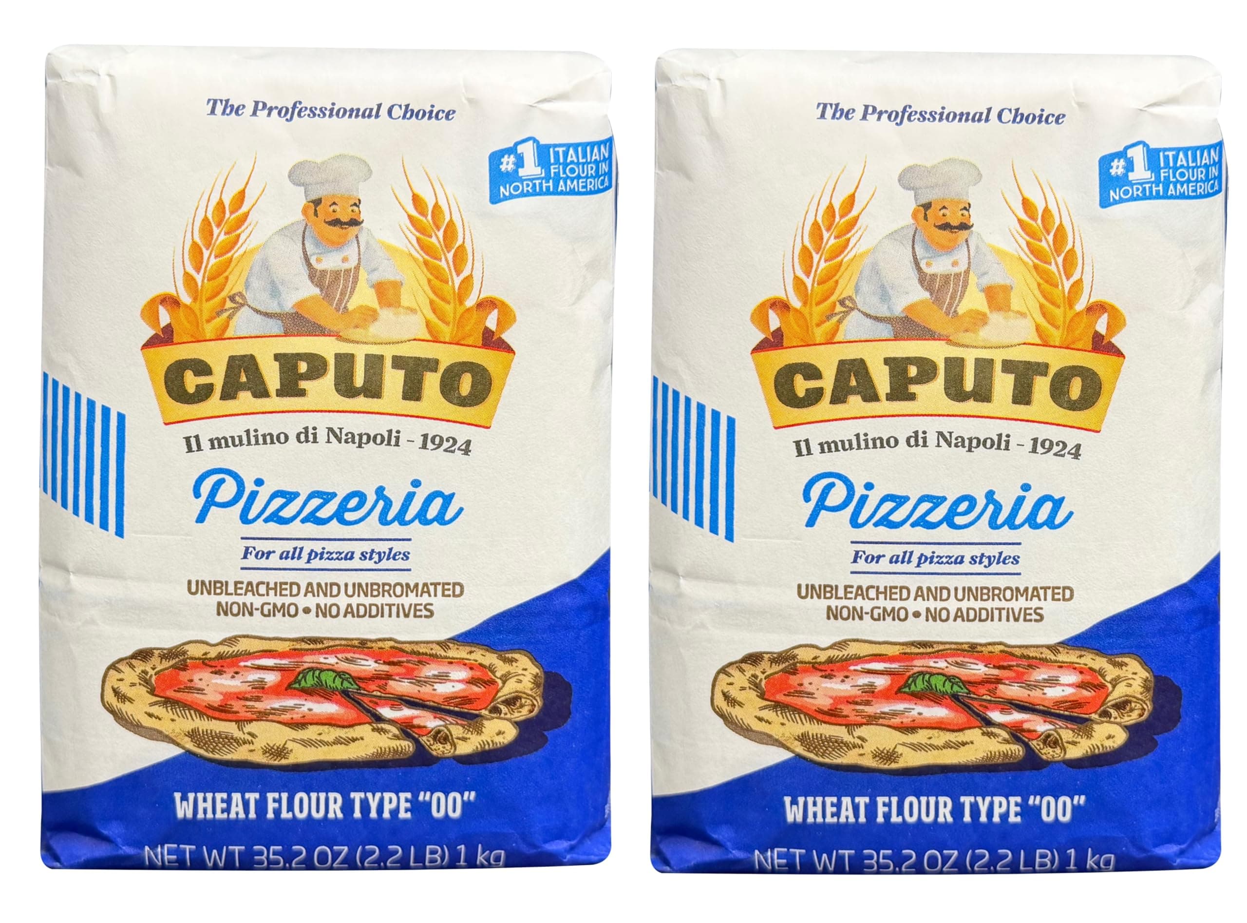 Spicy World Antimo Caputo Pizzeria 00 Flour (Blue) 2.2 LB - Pack of 2 (Total 4.4 LBS)