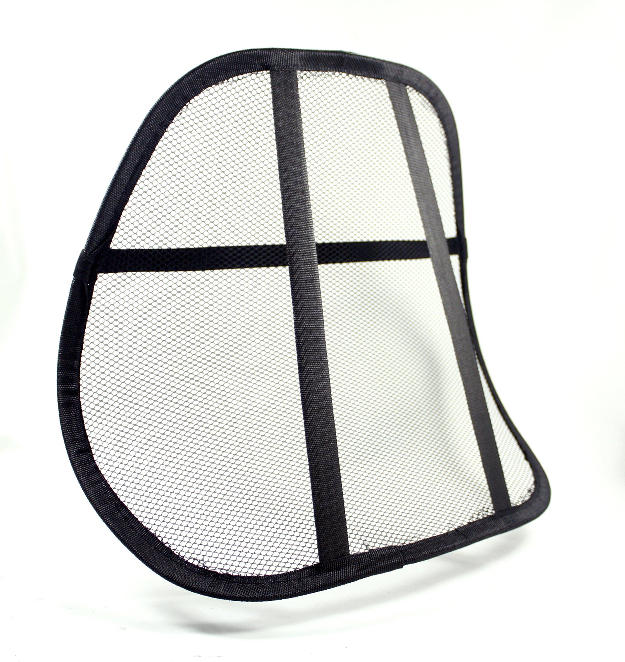 LightOwl LSA001 Universal Fit Deluxe Mesh Lumbar Chair Back Support, Lower Back Chair Cushion Helps Relieve Strain, Contouring Breathable Mesh, Office Chair Cushion, Chair Pad (Black)