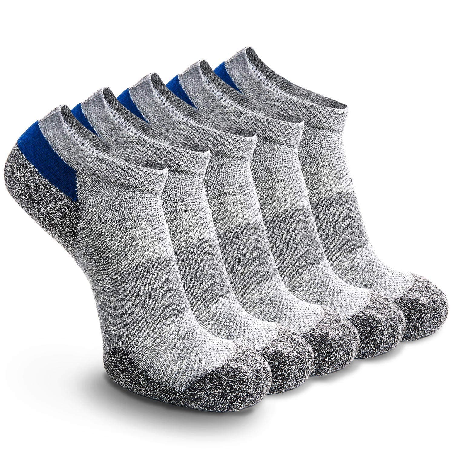 5 Pairs Trainer Sports Running Socks for Men Women Ladies Cushioned Padded Anti Blister Low Cut Invisible Ankle Sneaker Socks