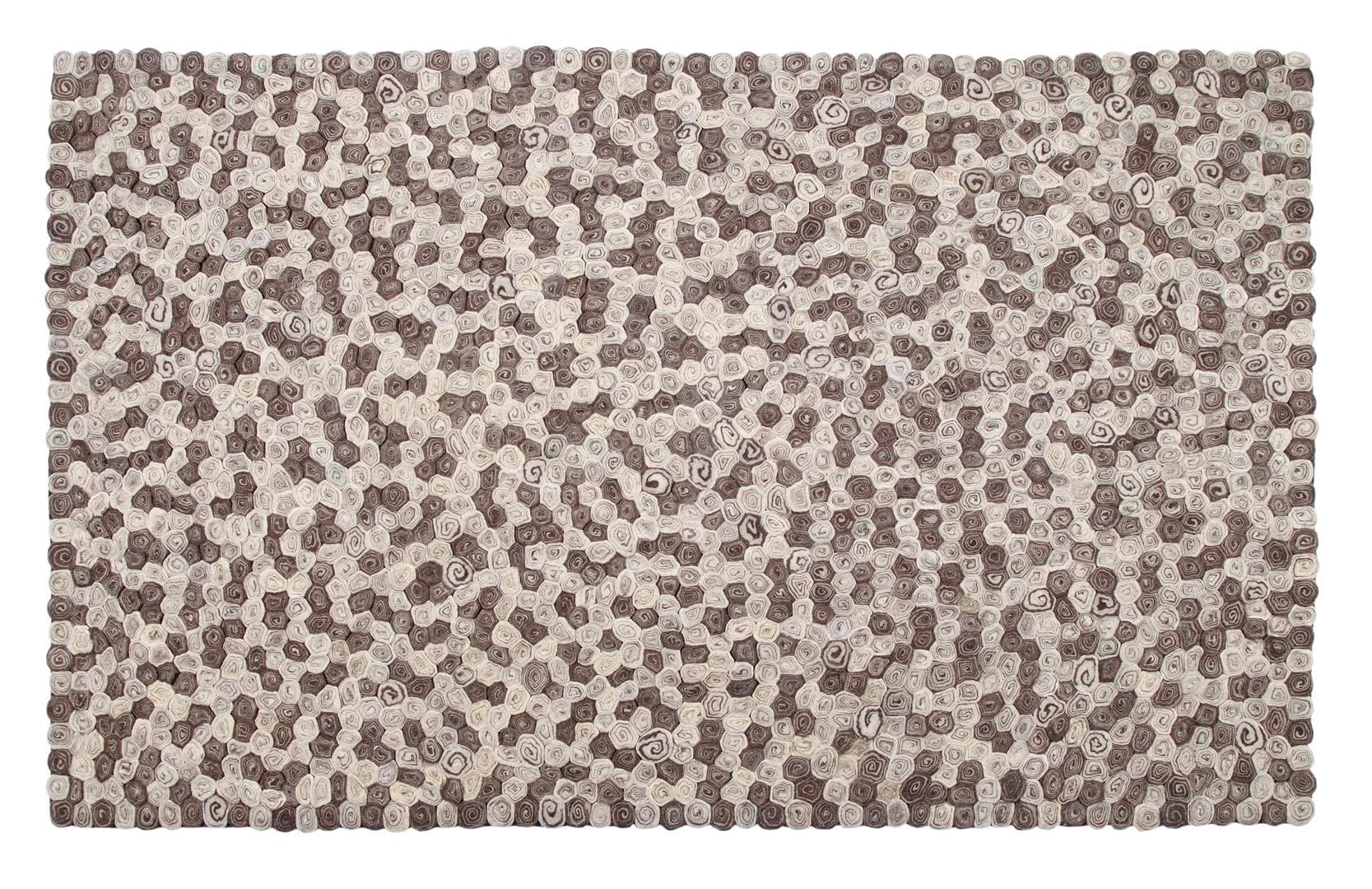 Merino Collection - Honeycomb Rose - 100% Wool Area Rug (5.1 x 7.8 - Feet, Multi)